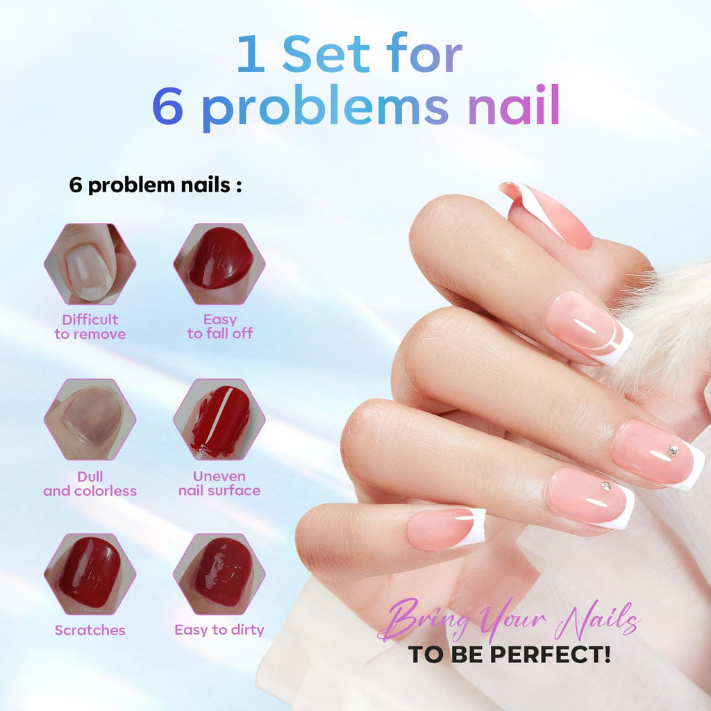 modelones Gel Top Coat, 15 ml 2026 Upgrade Super Shiny Base and Top Coat Set, Soak Off Nail Lamp Acid Free No Wipe Clear Base Top Gel Nail Polish