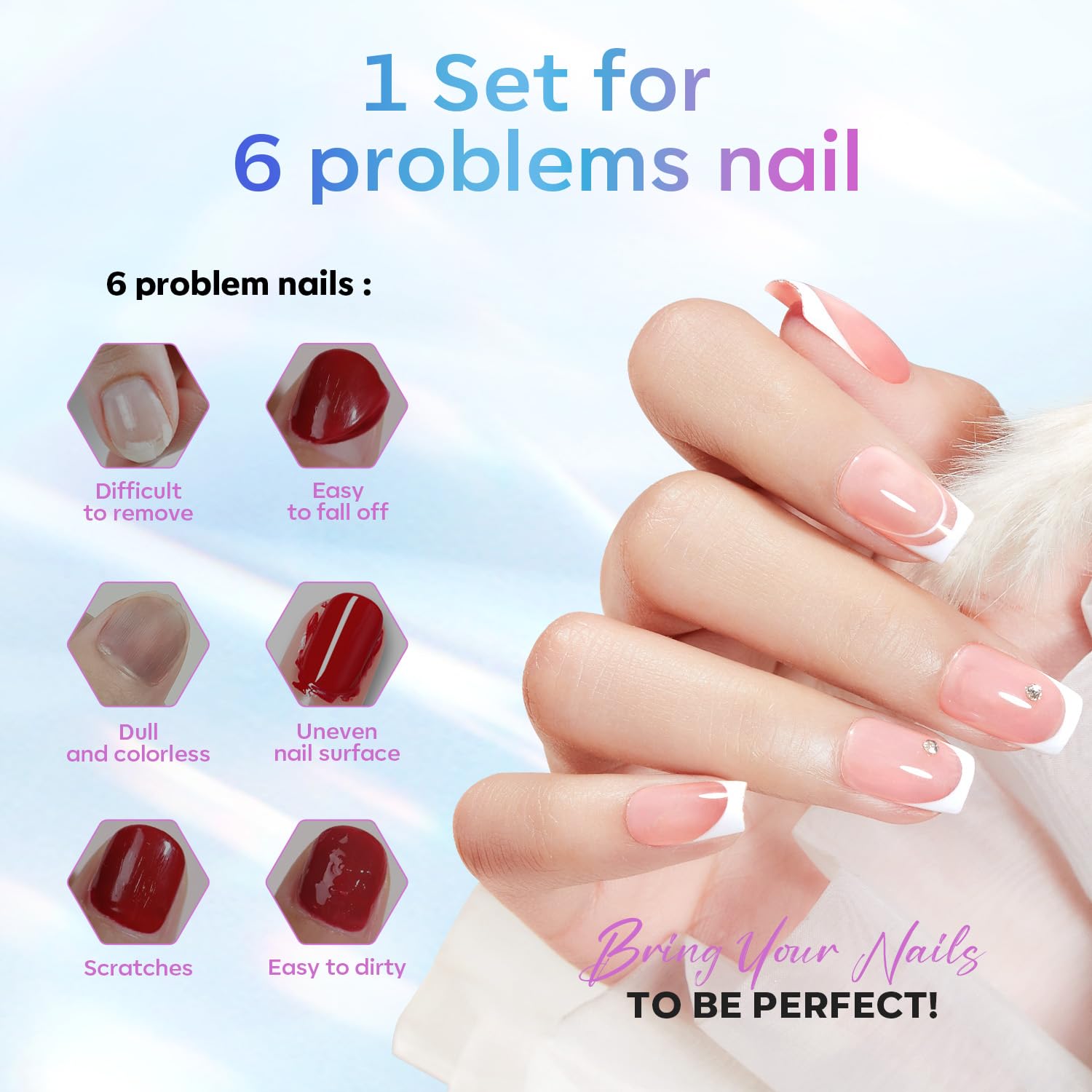 modelones Gel Top Coat, 15 ml 2026 Upgrade Super Shiny Base and Top Coat Set, Soak Off Nail Lamp Acid Free No Wipe Clear Base Top Gel Nail Polish