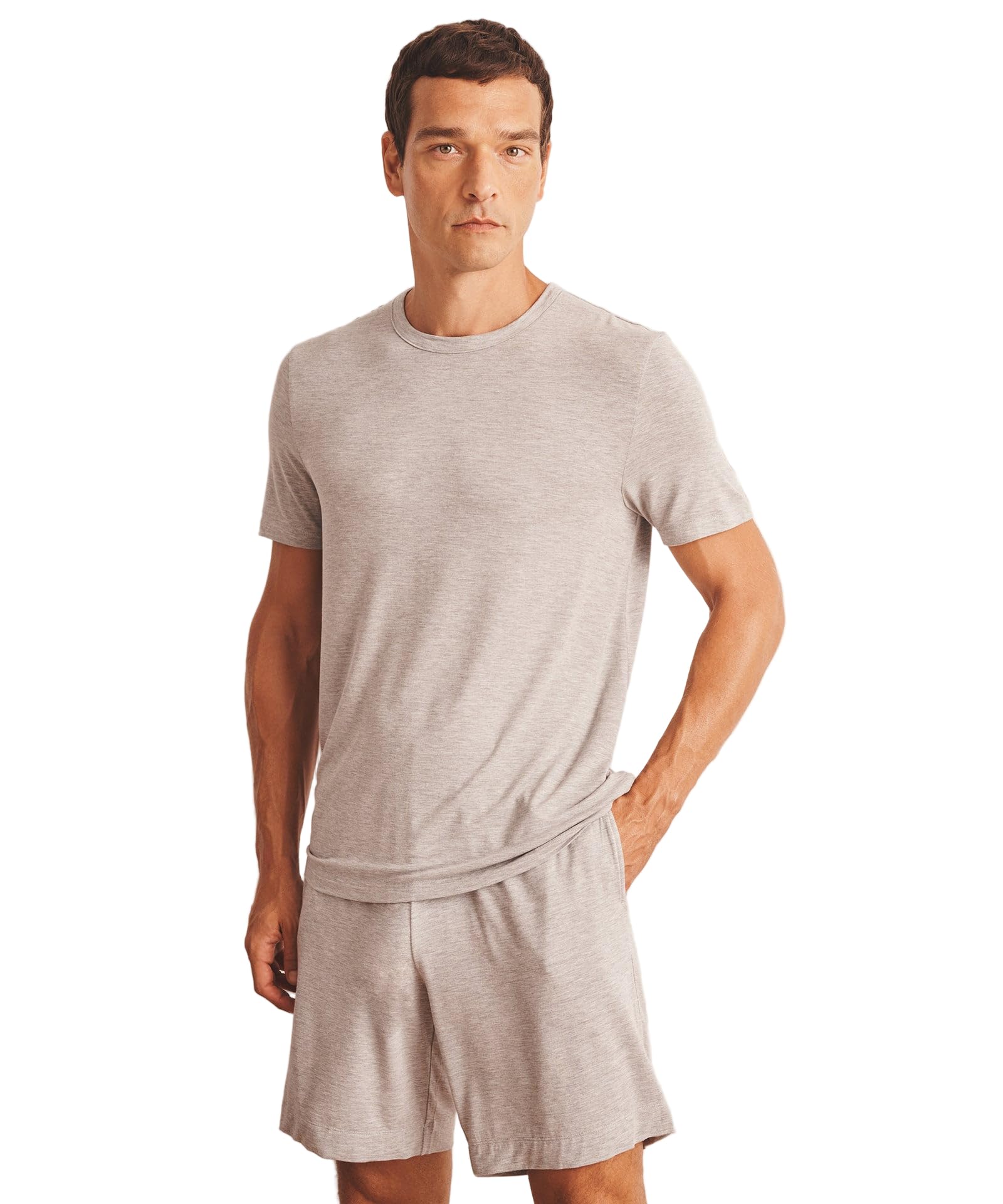 NAADAM, Breathable Short Sleeve Modal Sleep Tee Men's, Cement, M