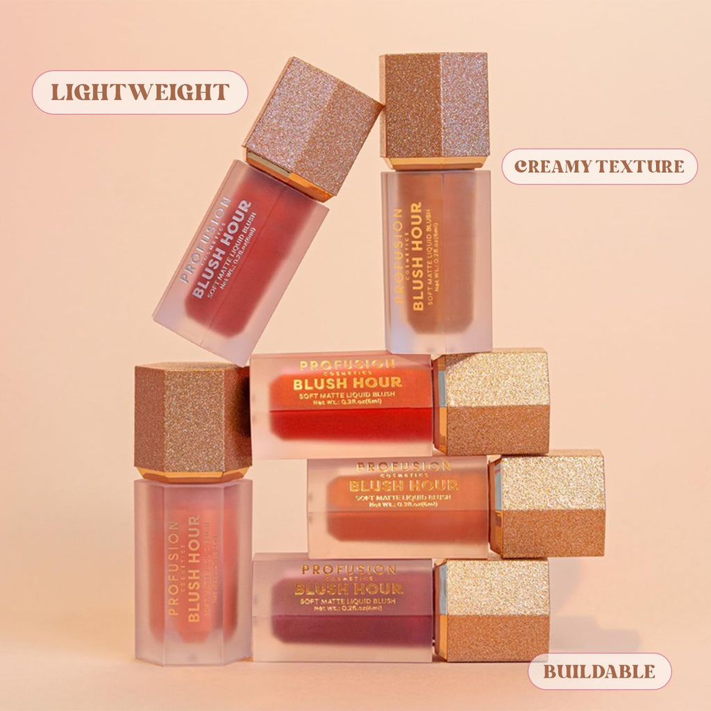 Profusion Cosmetics Blush Hour Lightweight and Long Wearing Soft Matte Cream Blush, Buildable, Natural Finish, Radiant Glow (Sangria)