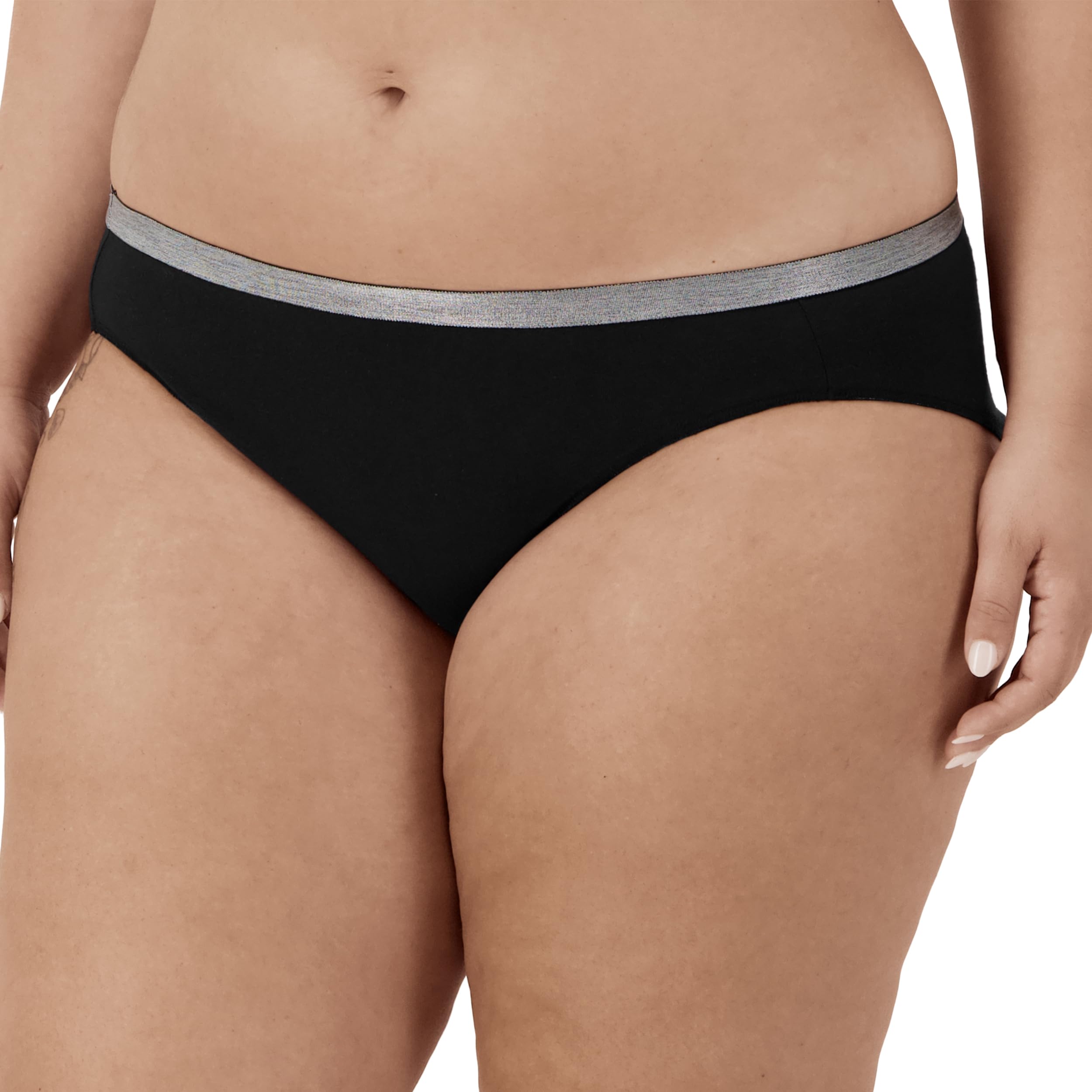 Hanes Women's Brief Underwear, Stretch Brief Panties for Women, Tag-Free Underwear, 5-Pack