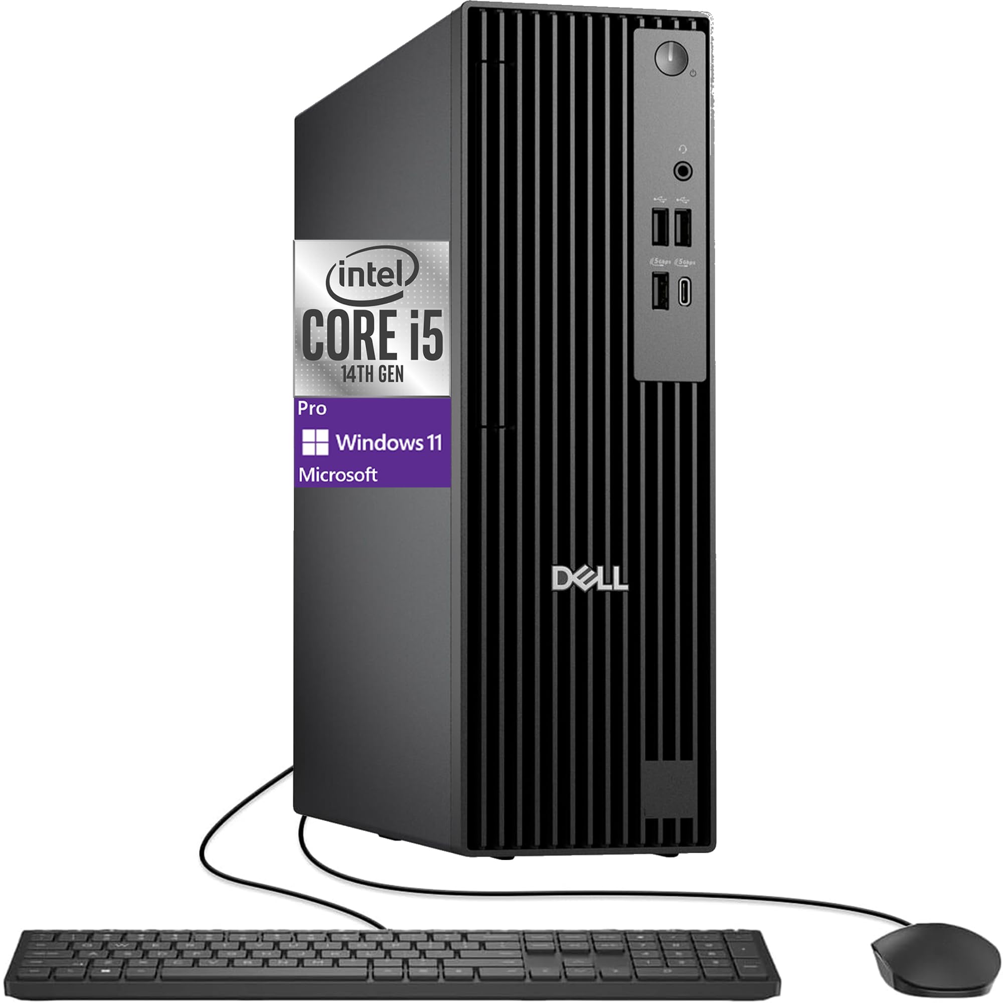 Dell Pro Slim(Next-gen Optiplex 7020 SFF) Intel 14-Core i5-14500, 16GB DDR5 RAM, 512GB SSD, RJ-45, DP Port, HDMI, Wired KB & Mouse, W11P, Business Desktop