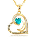 lobci Gold Necklace for Women Jewelry for Women Girlfriend Heart Necklaces for Wife Necklace for Mom from Daughter December Turquoise Birthstone(G-Dec-Turquoise)
