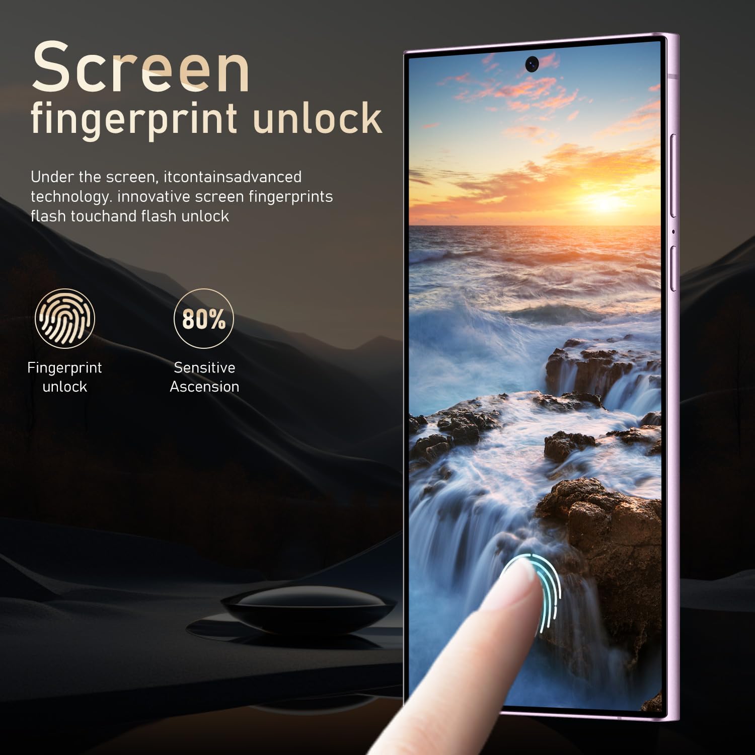 I24 Ultra Unlocked Phone,Built in Pen The Phone,Smartphone Battery 6800mAh 6.8" HD Screen,Android 14 16+512GB with 128GB Memory Card Cell Phone,5G/Face ID/Fingerprint Lock/GPS (Purple, 16+512GB)