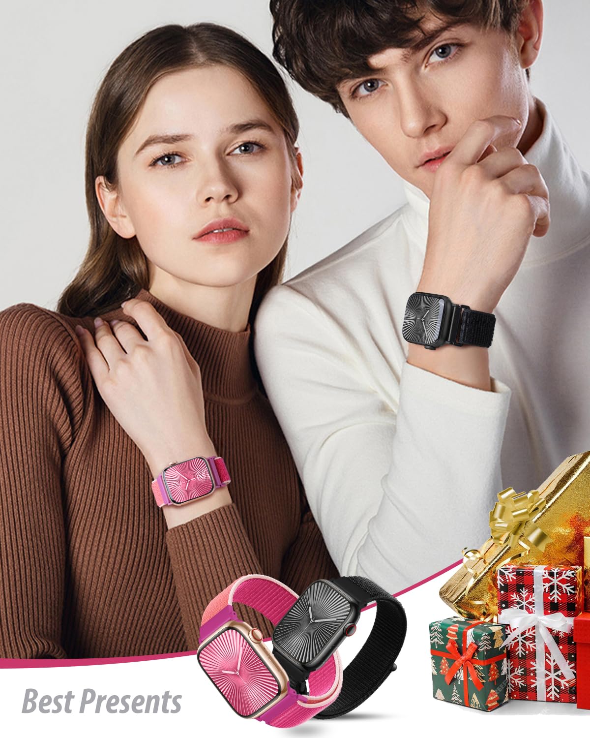 Nylon Loop Sport Band Compatible with Apple Watch Bands 44mm 45mm 46mm 49mm 42mm for Women Men, iWatch Wrist Straps for Ultra 3 2, Se, Series 11 10 9 8 7, Breathable, Soft Band Ideal for Outdoor