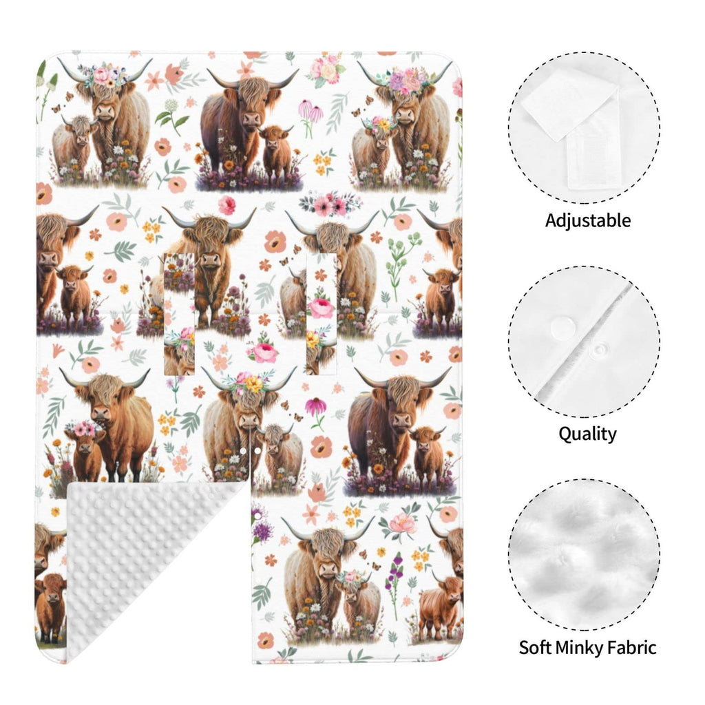 Highland Cow Baby Car Seat Canopy Cover Multi Use Nursing Cover for Newborn Car Seat Canopy Mom Nursing Breastfeeding Covers Newborn Shower Gifts