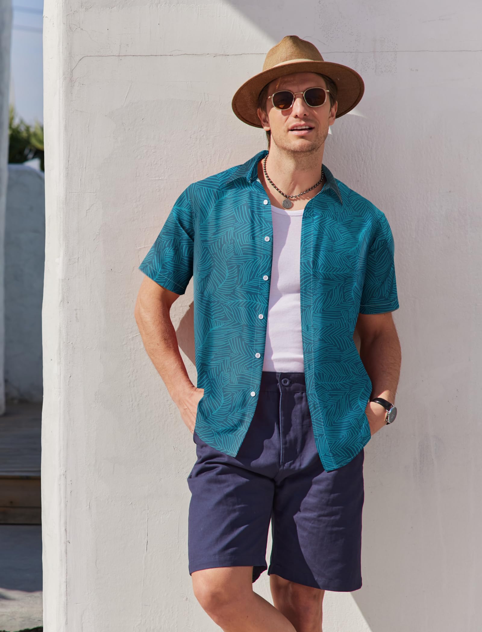 COOFANDY Mens Summer Shirts Floral Hawaiian Shirts Short Sleeve Casual Beach Wear Clothing