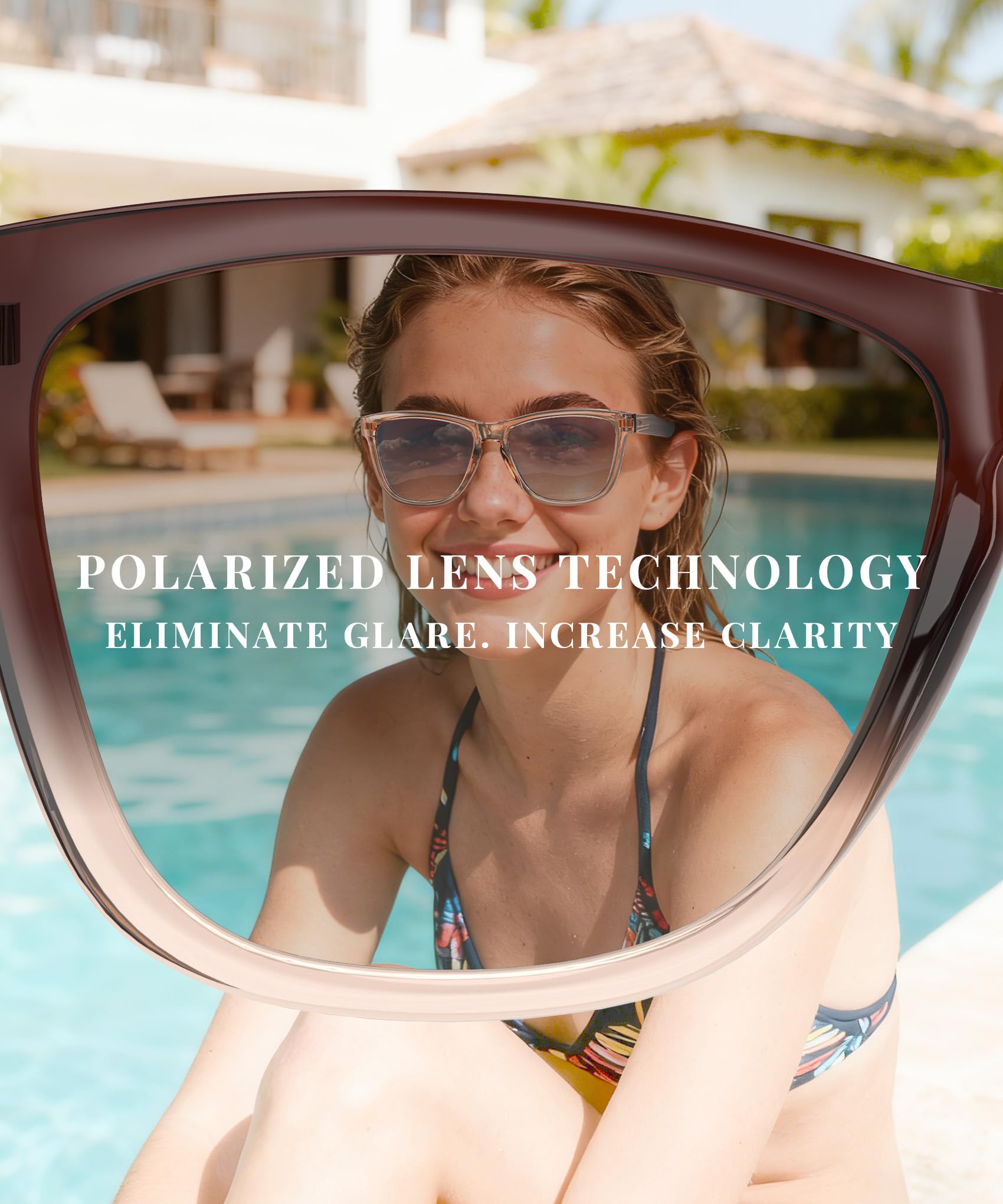 QALLY Sunglasses-women Polarized Sunglasses-womens: Trendy Sun Glasses polarized UV400 Protection Fashion Sun glasses