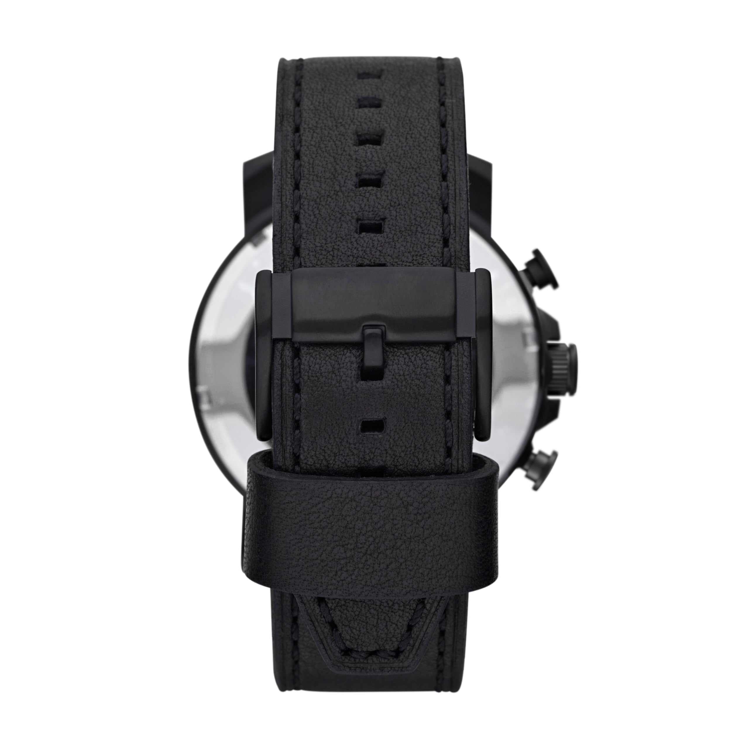 Fossil Men's Nate Quartz Watch, Stainless Steel and Leather Chronograph Watch for Men, Color: Black