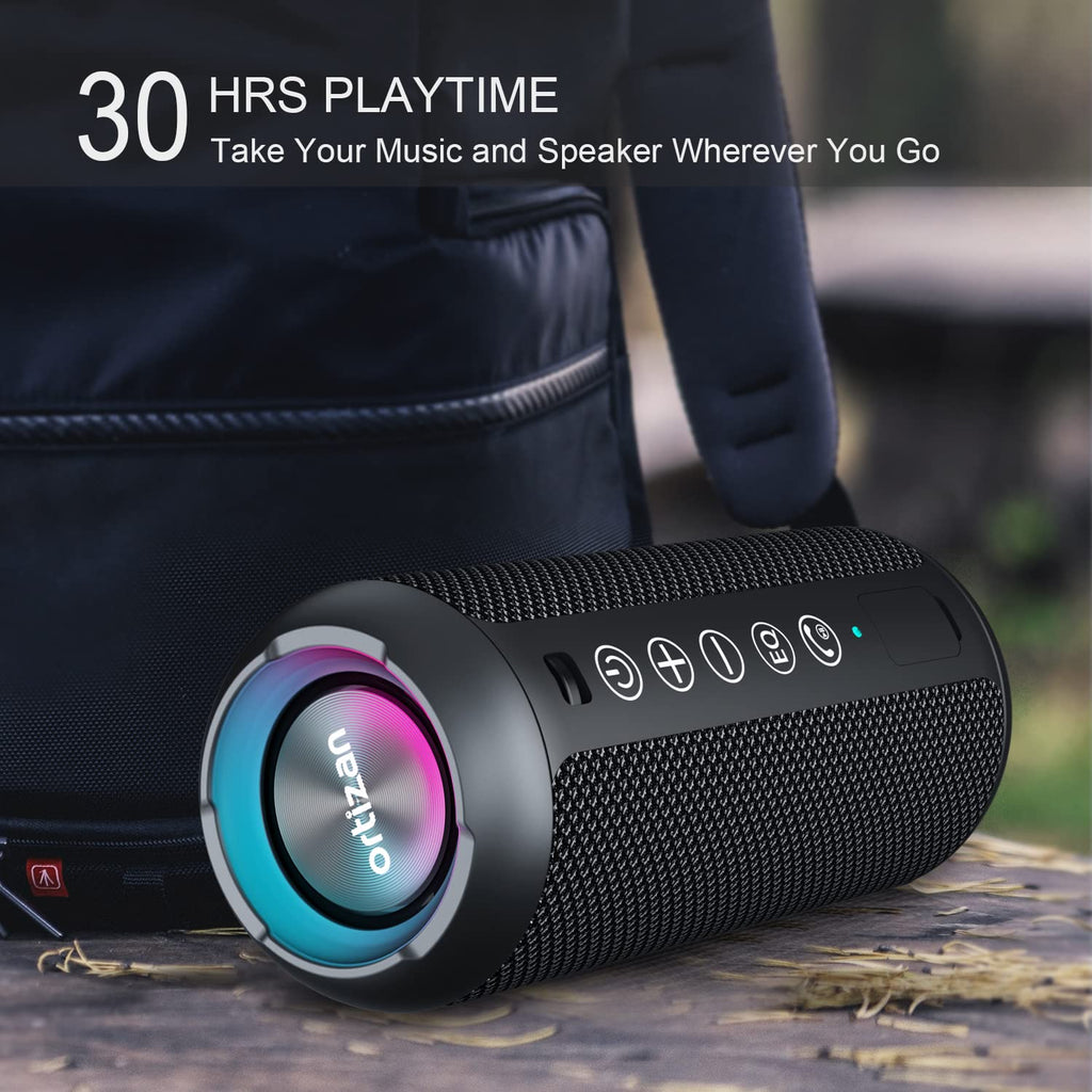 Ortizan Portable Bluetooth Speaker: IPX7 Waterproof, Wireless, Big Sound, Deep Bass, Dual Pairing, 30H Playtime, Valentines Day Gifts for Him, Birthday Gifts for Men Women, Adult White Elephant Gifts