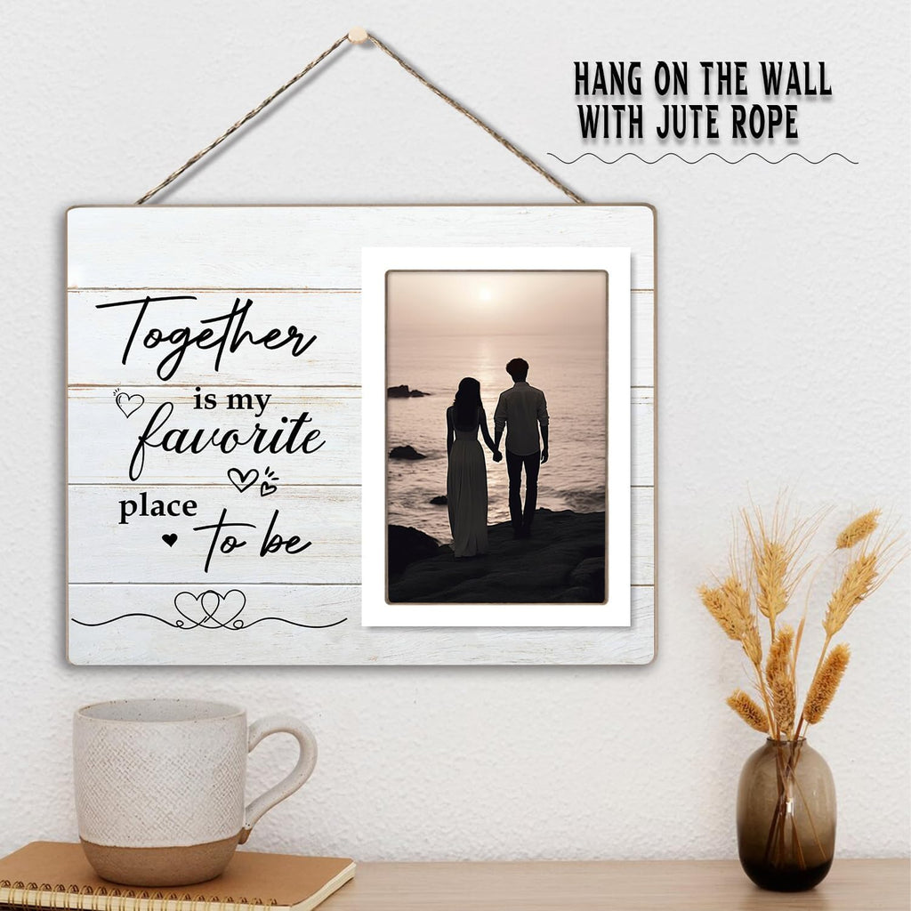 Couple Picture Frames, Love Picture Frames, Engagement Photo Frame, Marriage License Frame, Wedding Picture Frame for Couples, Together is My Favorite Place to Be, Unique Gifts for Valentine's Day 4 x 6Inch Photo