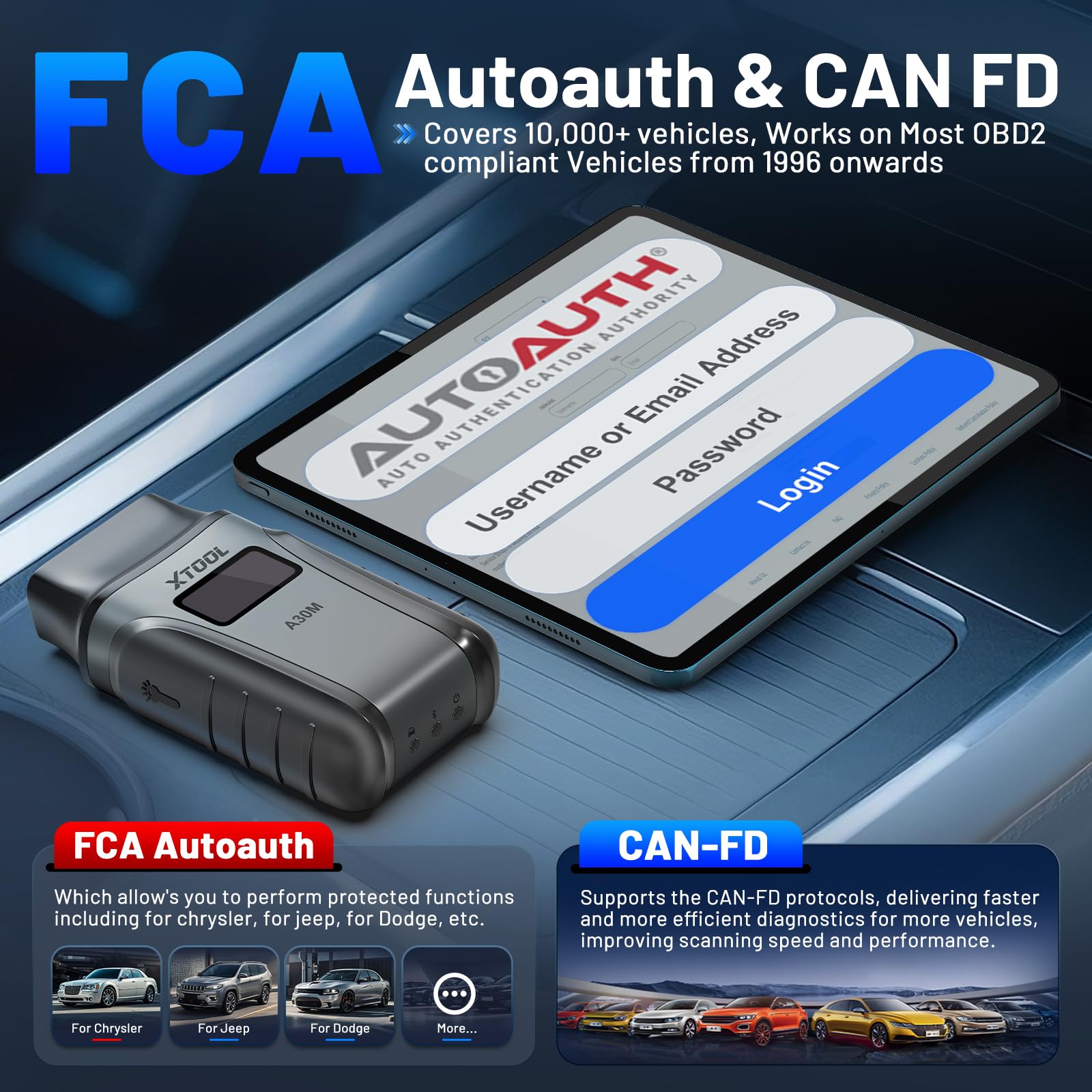 OBD2 Scanner Diagnostic Tool XTOOL Anyscan A30M V2.0, 2026 Wireless Bidirectional Scan Tool with Free Updates, 26 Resets, All System for Android & iPhone, Crank Sensor Relearn, EPB, Throttle Relearn