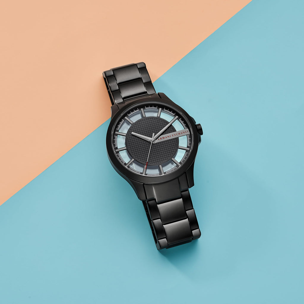 Armani Exchange A|X Men's Three-Hand Black Stainless Steel Watch (Model: AX2189)