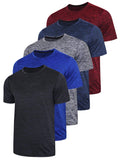 5 Pack Men’s Active Quick Dry Crew Neck T Shirts | Athletic Running Gym Workout Short Sleeve Tee Tops Bulk (Set 1, 4X-Large)