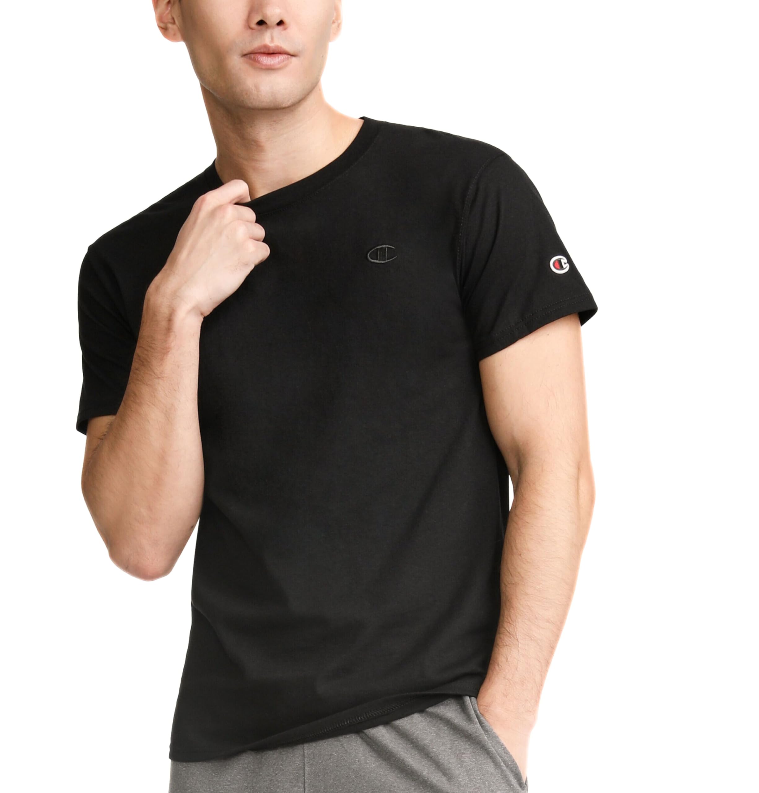 Champion Classic, Everyday Tee, Comfortable Soft Men's T-Shirt (Reg Tall), Black, 4X-Large Big