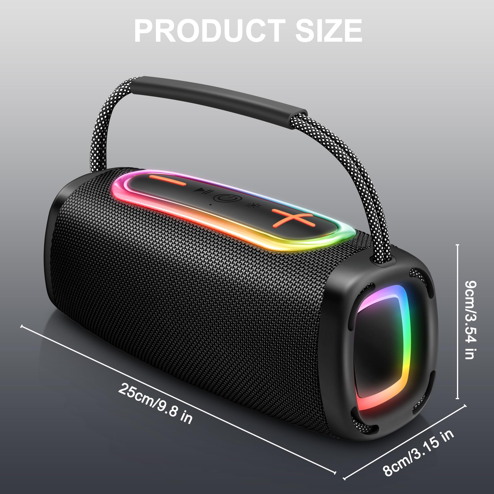 Bluetooth Speaker 6000mAh, 36H Playtime BT5.4 Portable Wireless Speaker with Loud Stereo Sound, IP6 Waterproof, 24W Portable Speaker with RGB Multi-Color Rhythm Lights for Outdoor/Home/Party as Gift