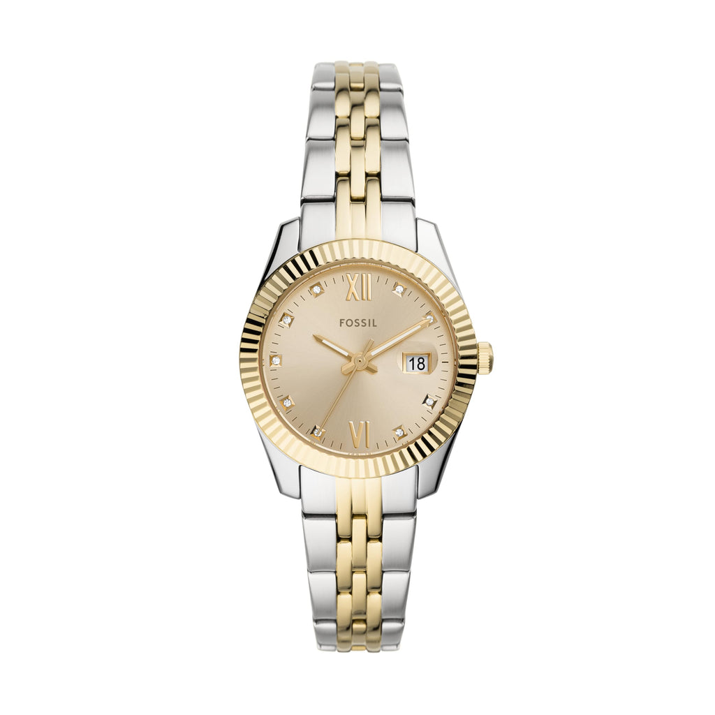 Fossil Women's Watch, Scarlette Quartz Stainless Steel Three-Hand Watch for Women, Color: Gold/Silver