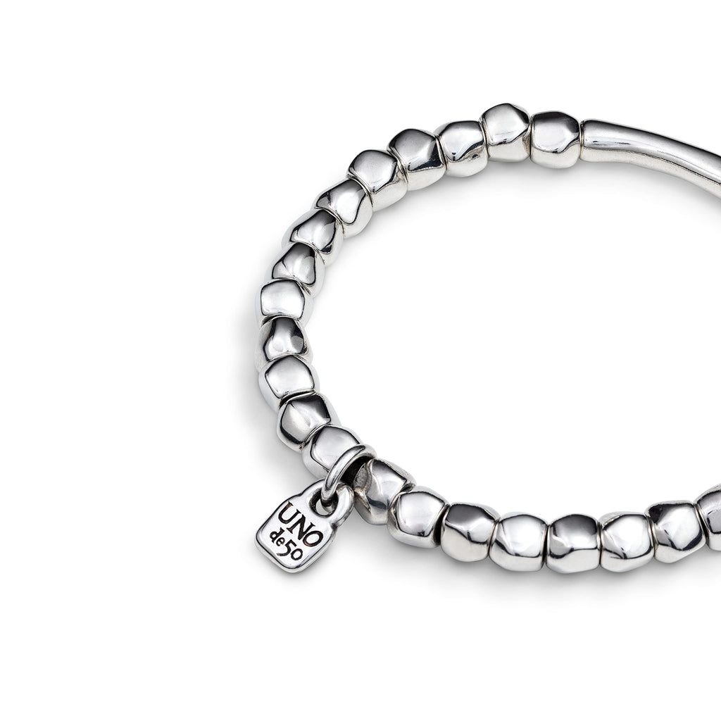 Uno de 50 JOURNEY Beaded Stretch Bracelet, Sterling Silver-Plated