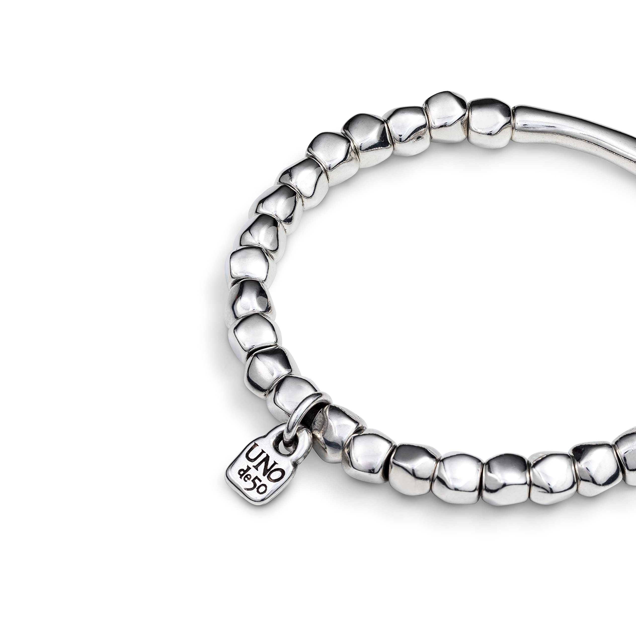 Uno de 50 JOURNEY Beaded Stretch Bracelet, Sterling Silver-Plated
