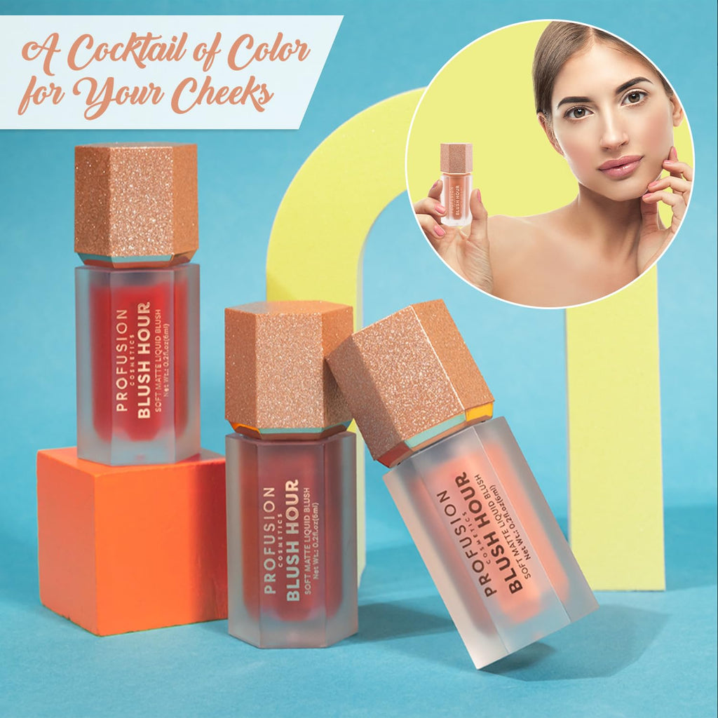 Profusion Cosmetics Blush Hour Lightweight and Long Wearing Soft Matte Cream Blush, Buildable, Natural Finish, Radiant Glow (Sangria)