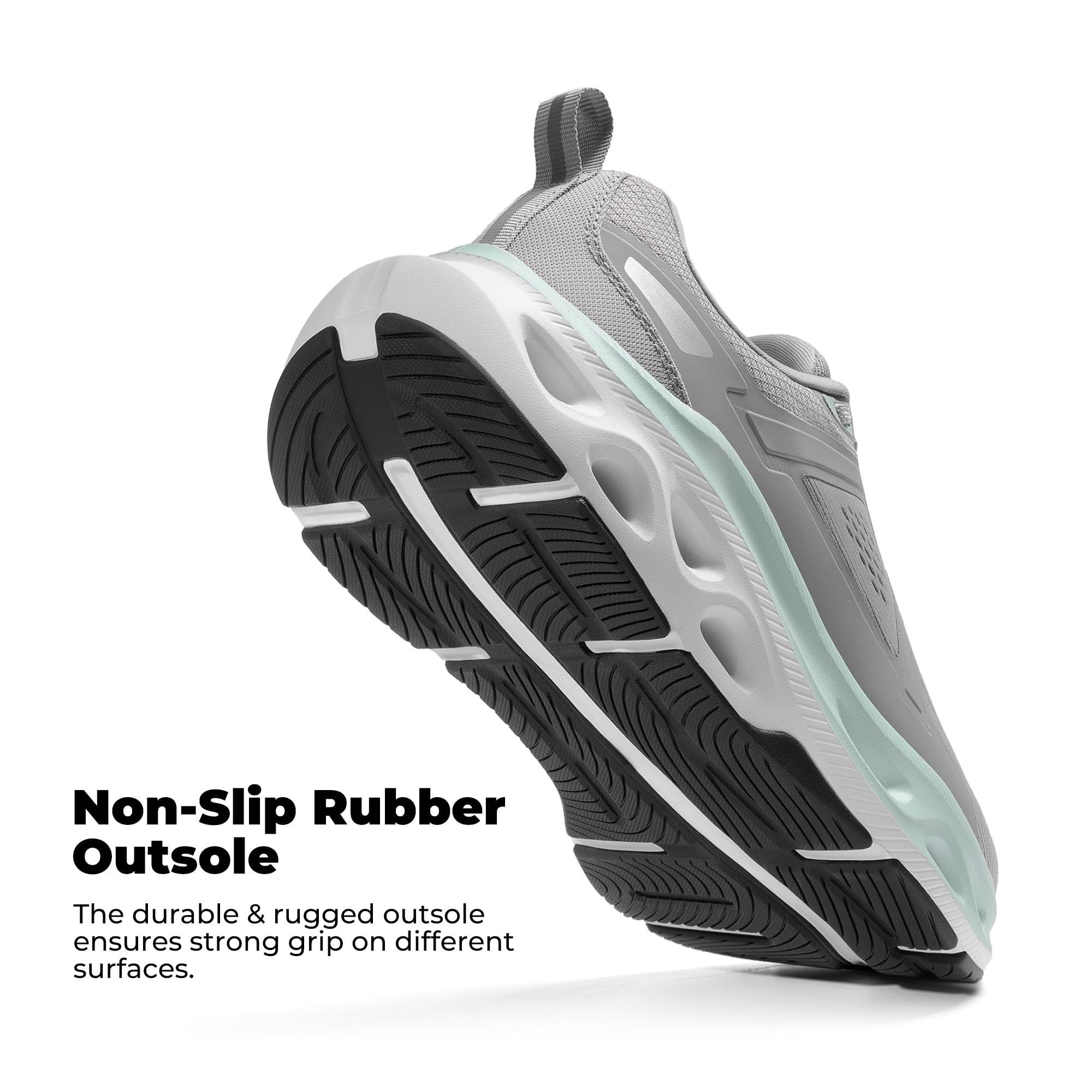 NORTIV 8 Men's Comfortable Walking Shoes MovePropel Athletic Breathable Gym Workout Tennis Jogging Cross Training Non Slip Fashion Running Sneakers,Size 10.5,Grey,SNWS247M