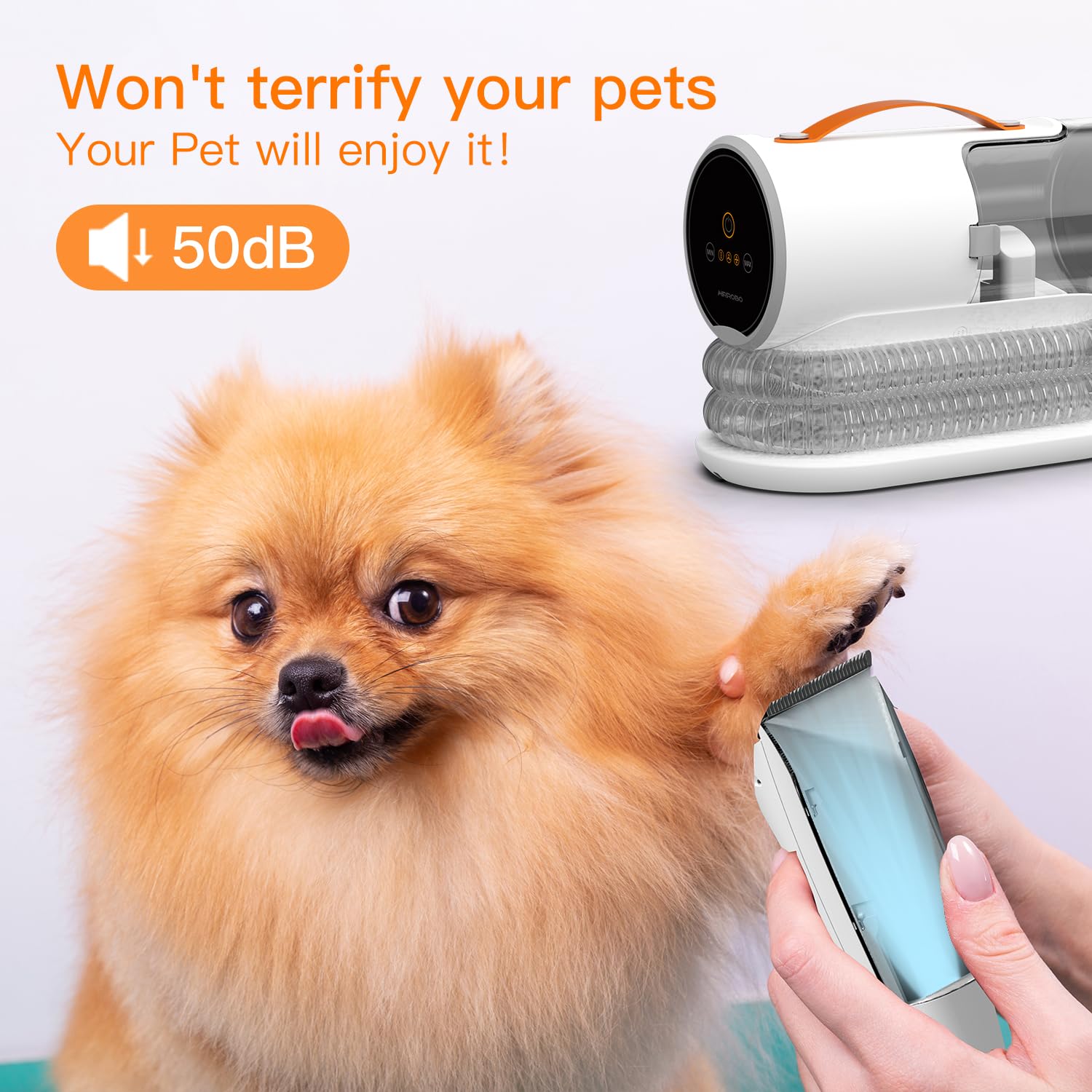 AIRROBO Dog Grooming Vacuum Kit,12000Pa Strong Pet Vacuum for Shedding,Grooming Hai,Quiet,PG100,2L Large Capacity