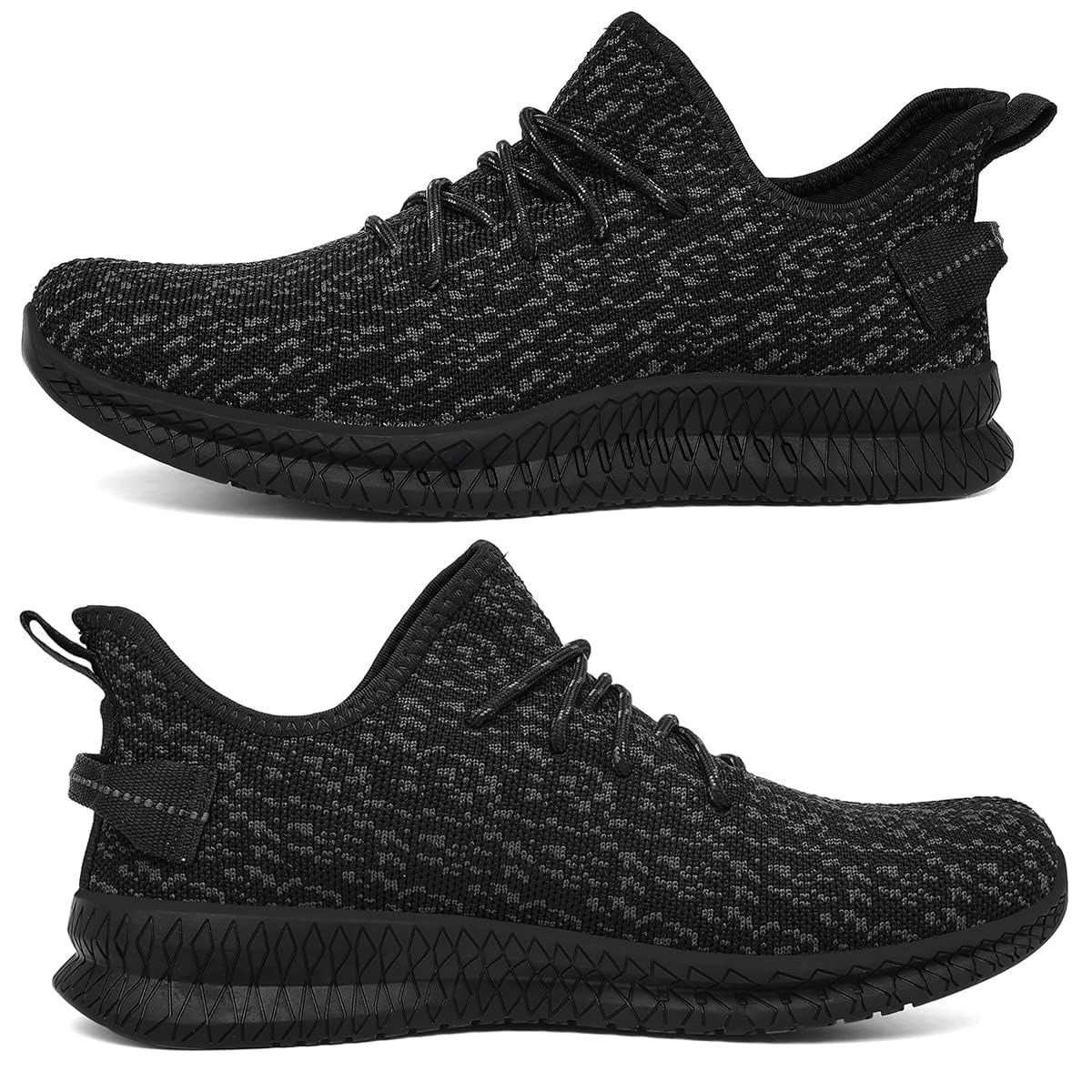 VNANV Mens Slip On Walking Shoes Lightweight Breathable Non Slip Running Comfortable Gym Tennis Athletic Fashion Sneakers Men (Black,8)