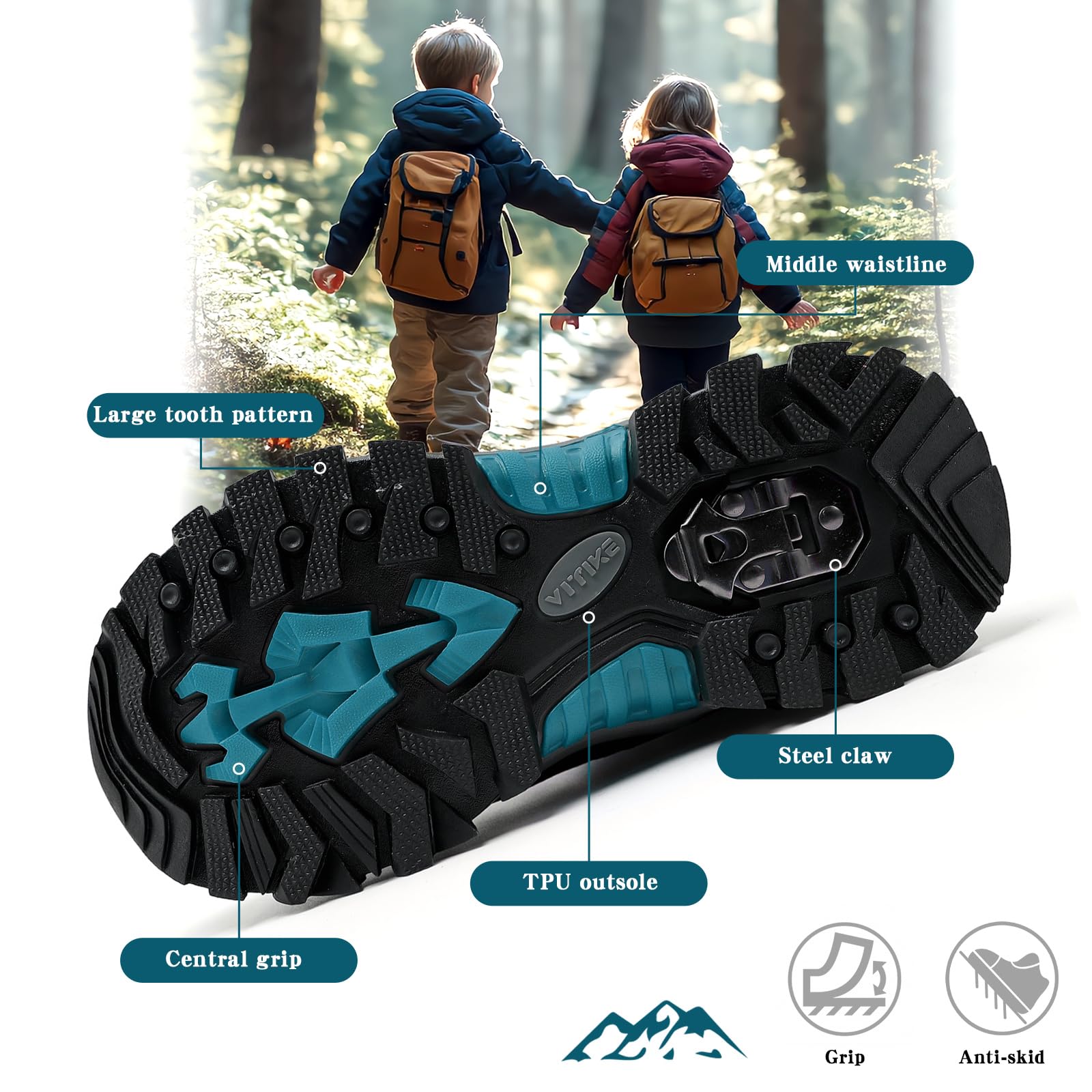 Littleplum Boys Snow Boots Winter Warm Booties Antiskid Hiking Outdoor Shoes Ankle Boots for Kids Yellow Size 3 Little Kid