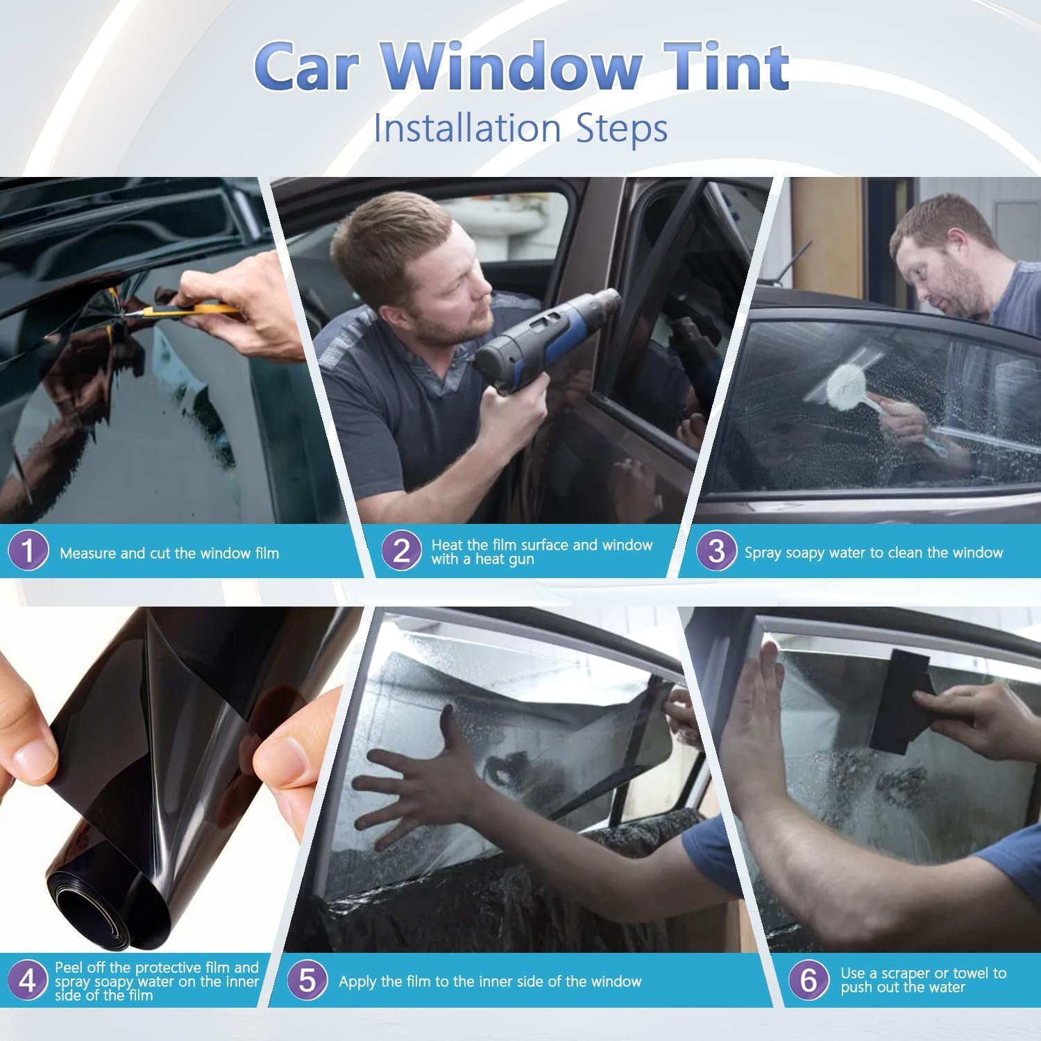 Window Tint Film for Cars, Ceramic Window Tints, Blocks 99% UV & IR Rays, Heat Resistant Anti Glare Film for Windshield, Scratch Resistant Sun Shade Auto Tint Roll (35% VLT, 20in x 10ft)