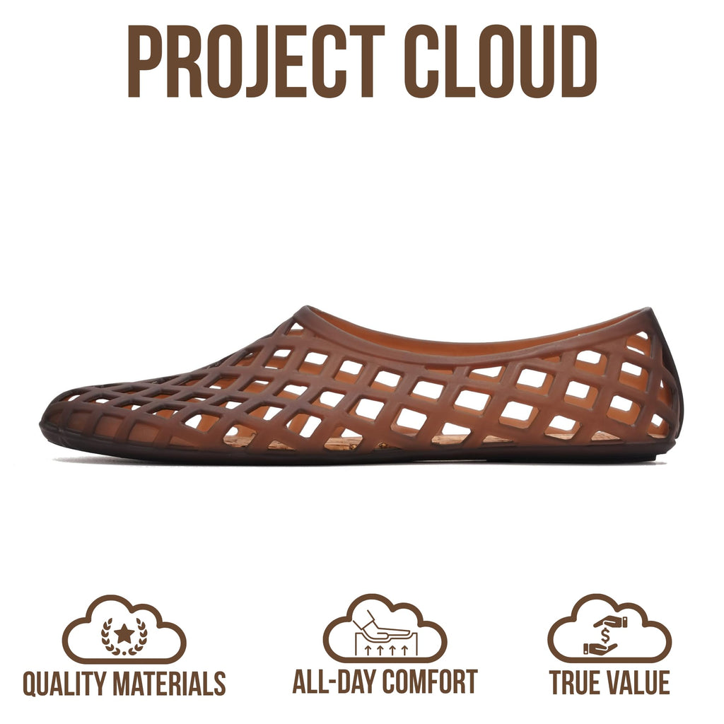 Project Cloud Jelly Shoes Women - Lightweight & Water-Resistant Women's Flats Sandals - Non Slip Womens Shoes - Perfect Summer Jelly Flats for Women 2026 (Jellz, BLACKTRANS,5.5M)