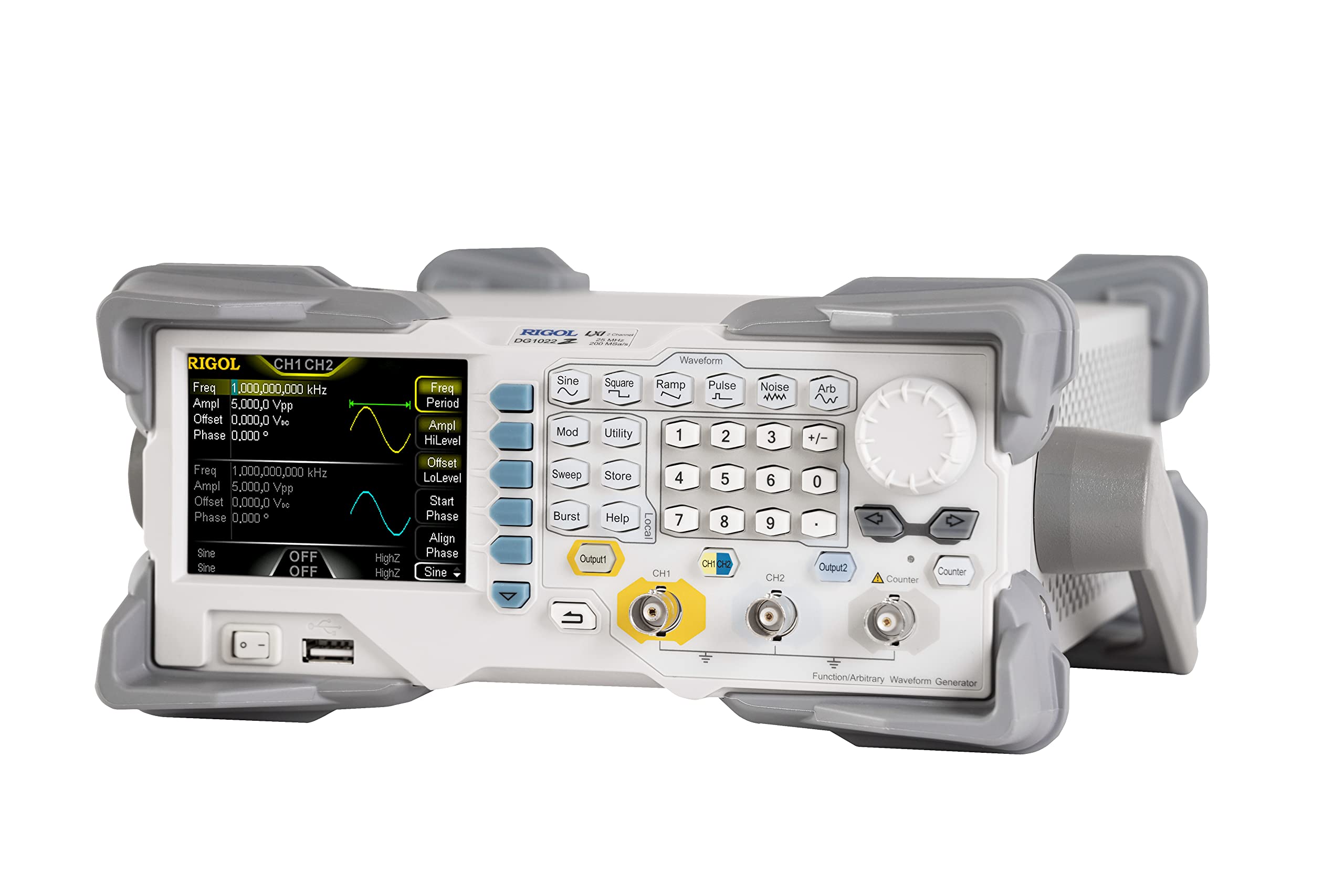 Rigol DG1022Z Function/Arbitrary Waveform Generator 25MHz,2 Channels,14 bit Vertical Resolution,2Mpts Arbitrary Wave Length