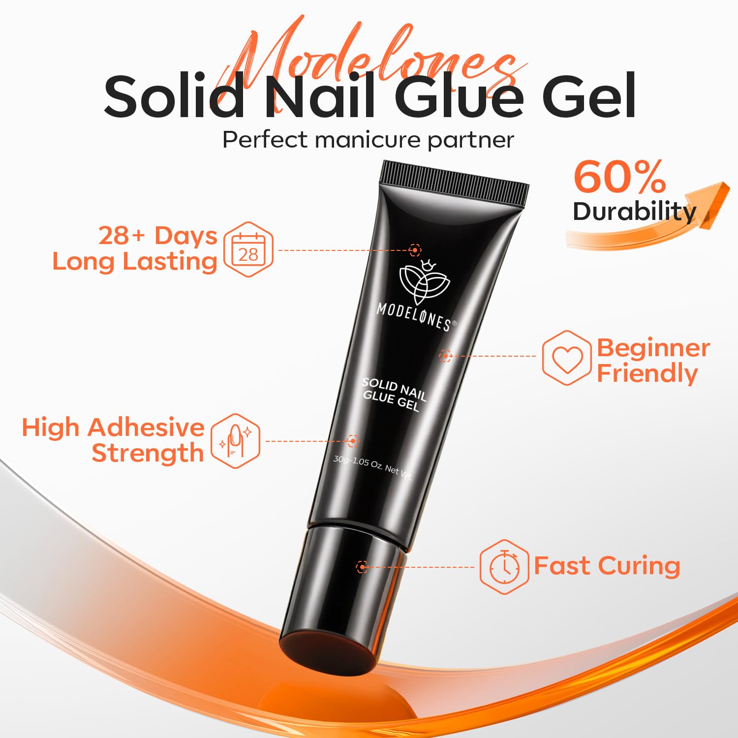 modelones X Nail Gel Kit Almond, 15Sizes Instant Apex False Nail Tips Solid Glue & Mini U/V Lamp, 240Pcs Medium Almond Pre-Building Thick Acrylic Press on Tips LED Light Extension Kit Women Gift