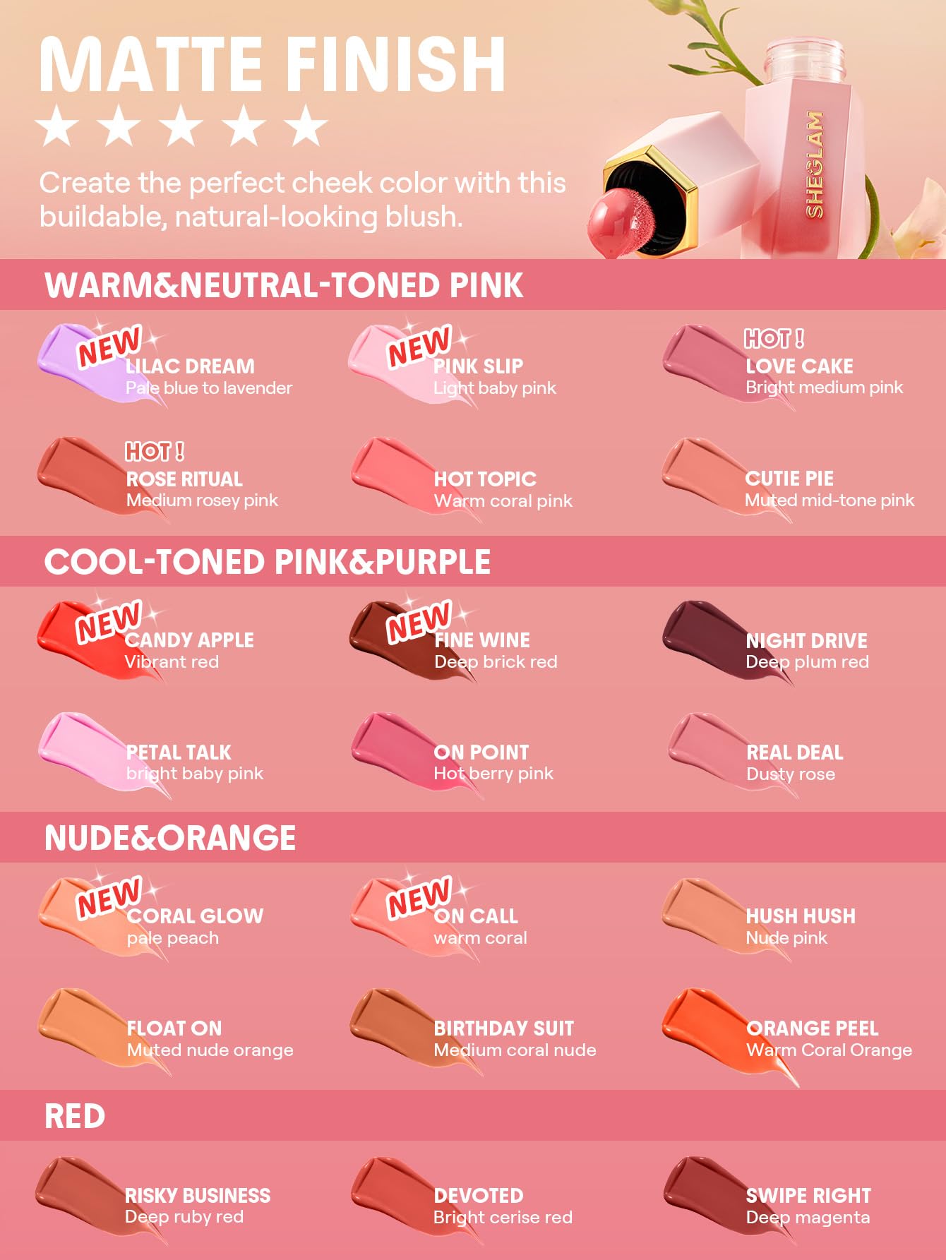SHEGLAM Color Bloom Liquid Blush-Pink Slip