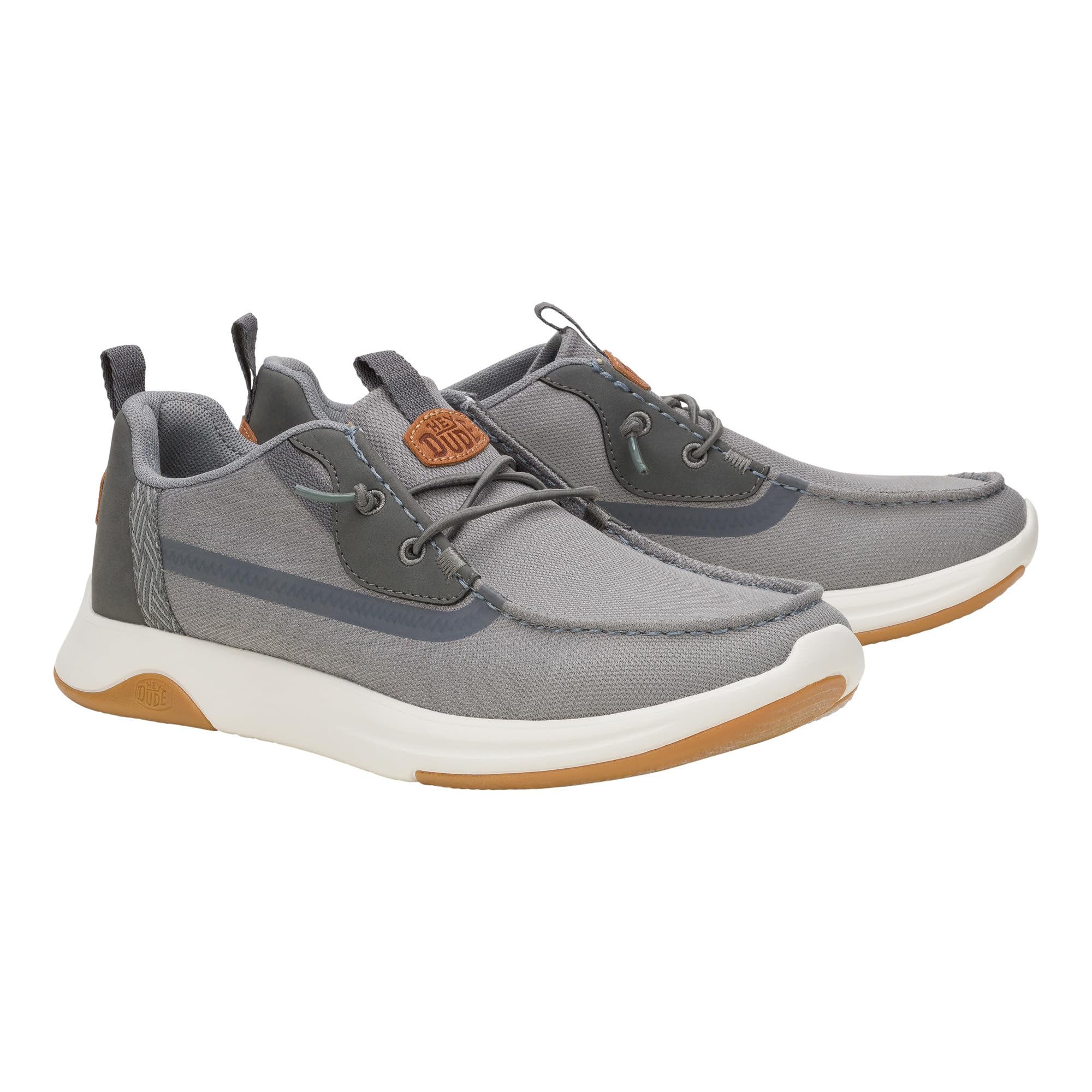 HEYDUDE Men’s Wally Drift Classic | Mesh Monument Grey Size 11 | Slip On Shoes for Men | Lightweight Loafers | Easy On System | Cushioned Insole