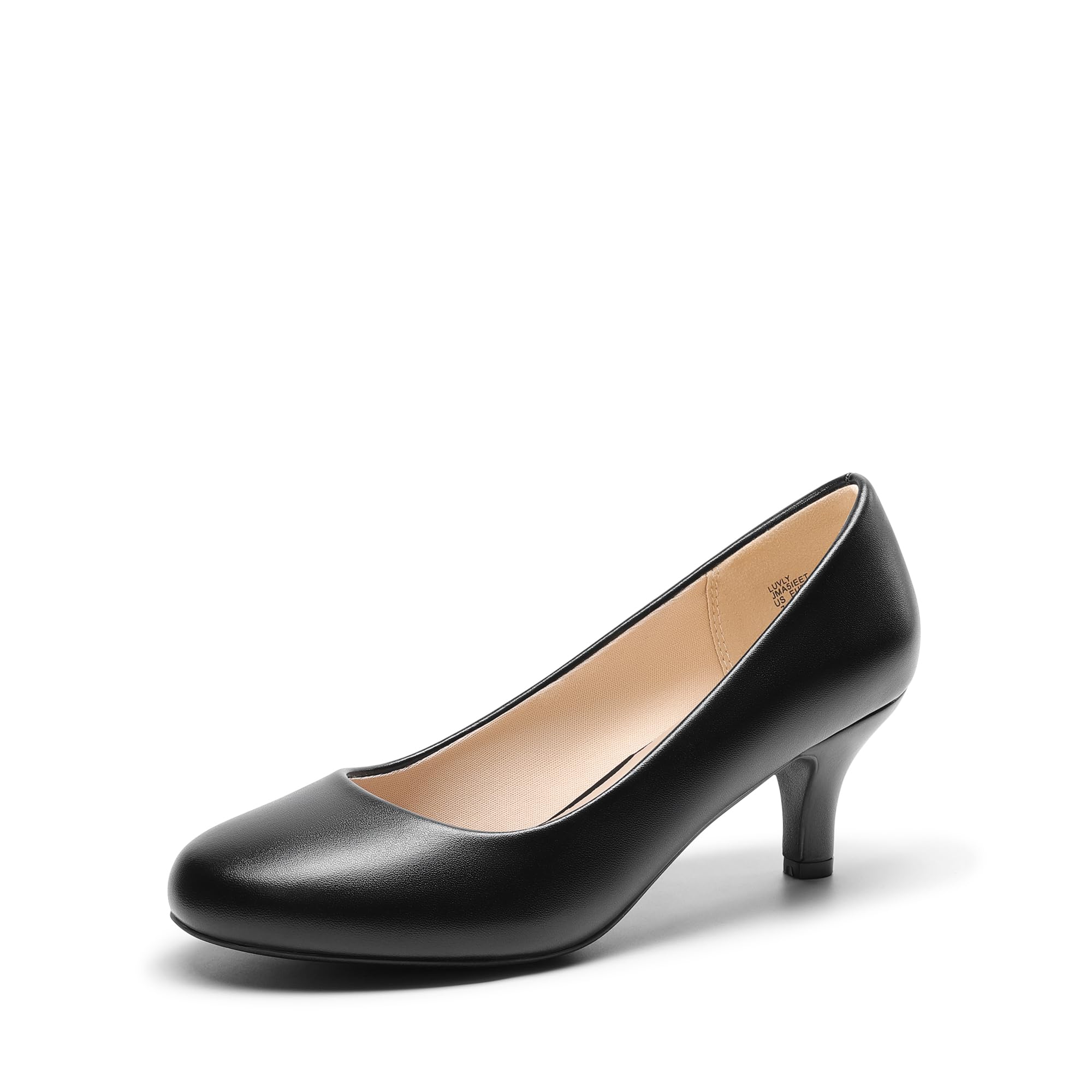 DREAM PAIRS Women's Dress Comfortable Low Heel Pump Shoes,Size 9,Black/Pu,LUVLY