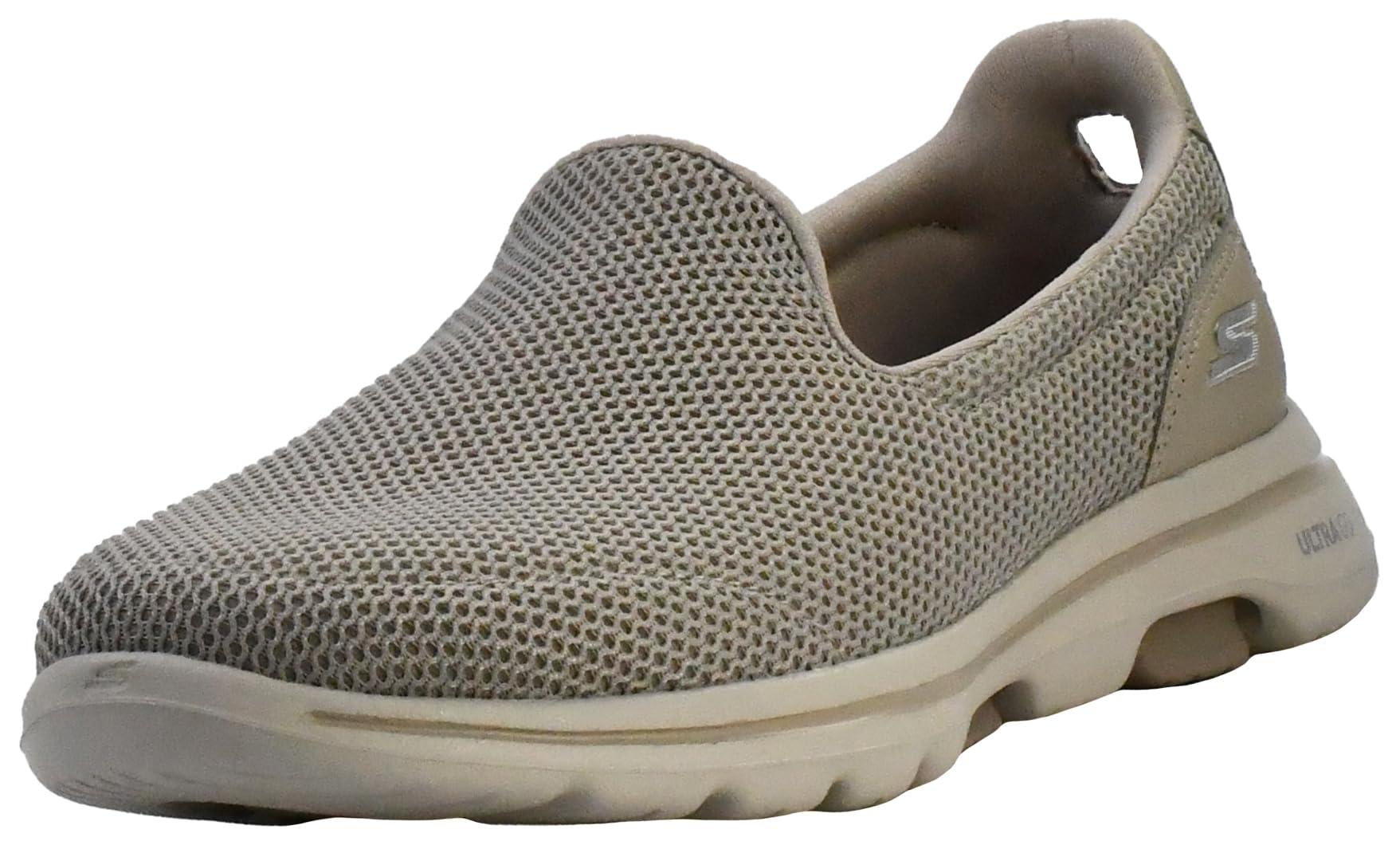 Skechers Women's Go Walk 5 Sneaker, Taupe, 7.5 Wide
