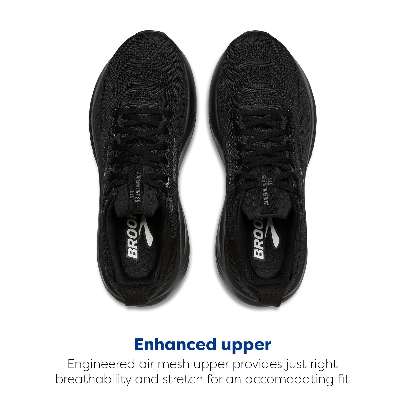 Brooks Men’s Adrenaline GTS 25 Supportive Running & Walking Shoe - Black/Black/Ebony - 11.5 Wide