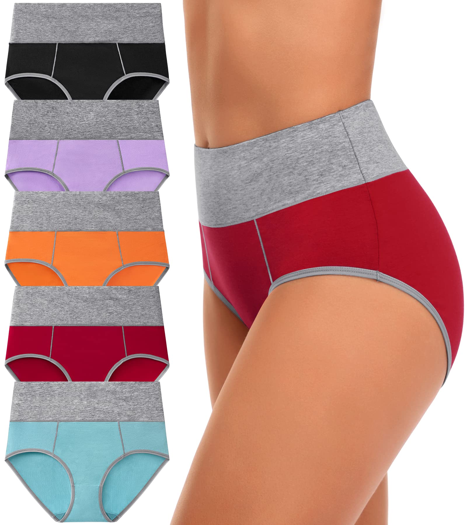 CULAYII Postpartum Underwear for Women High Waisted Cotton Underwear Soft Breathable Panties Stretch Briefs