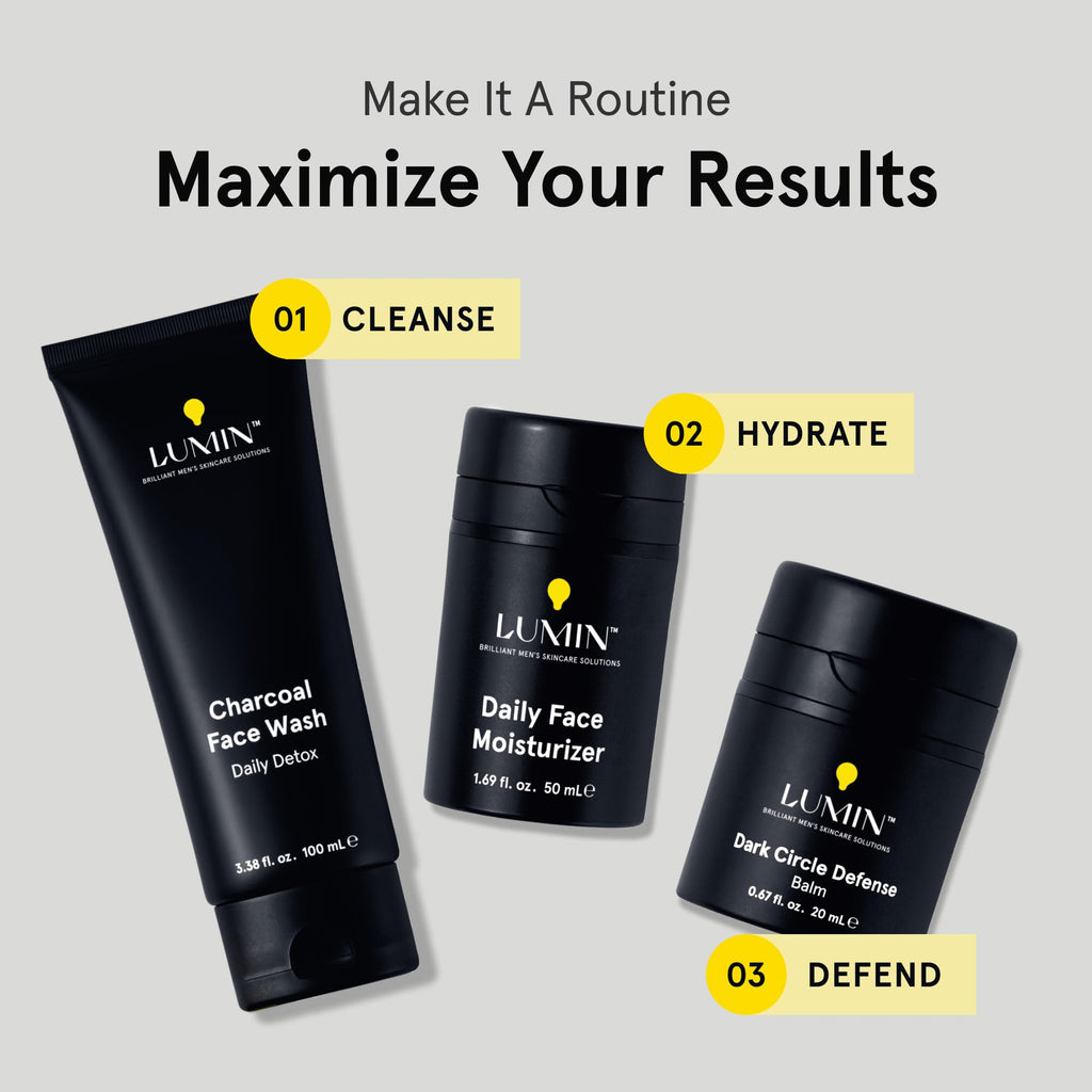 Lumin - Men’s Dark Circle Defense (1 oz.): Anti-Aging Korean Formulated Eye Cream Treatment - Reduce Fine Lines, Wrinkles, Eye Bags, Dark Circles - Achieve Your Best Look with Lumin
