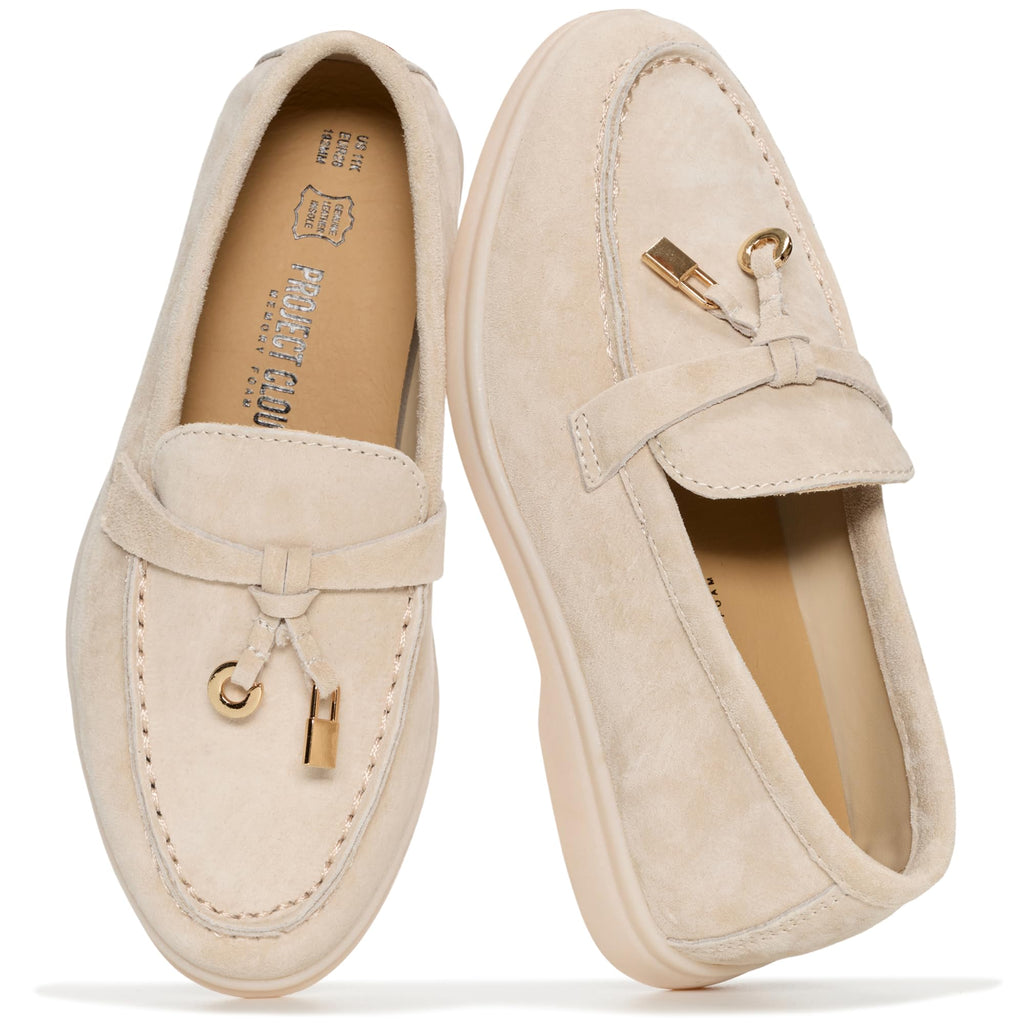Project Cloud Girls Loafers 100% Genuine Leather Kids Shoes - Lightweight & Slip Resistant Girls Dress Shoes - Memory Foam Insole Girls Shoes Loafers (Little_IRIS,LTSANDSDE,13)