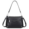 Over Earth Soft Genuine Leather Crossbody Bags for Women Medium Shoulder Purses Hobo Handbags with Multi Pockets(O190E Black)