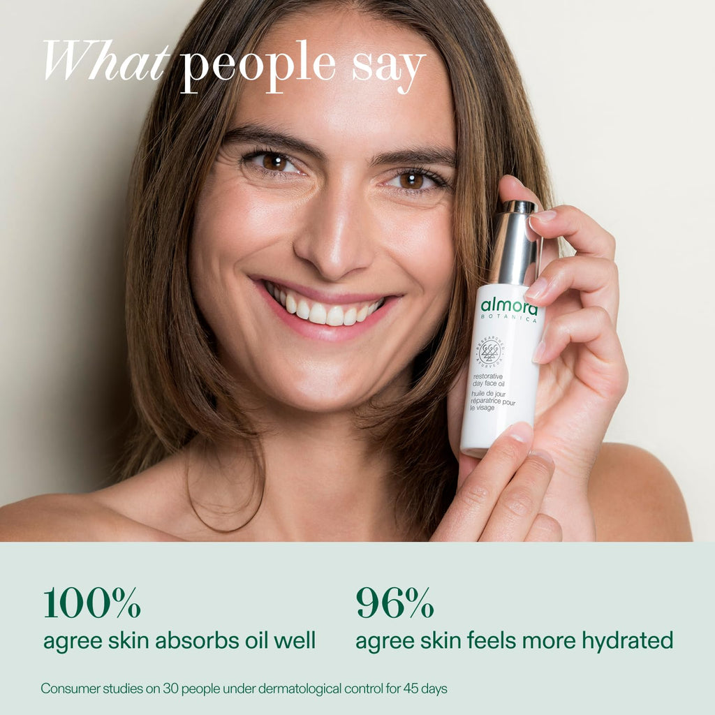 Almora Botanica Restorative Day Face Oil, 15mL | Age-Defying Facial Oil with Bio-Retinol & Sunflower | Smooths Fine Lines & Restores Texture | Ultra-Light, Non-Greasy, Vegan Skincare