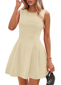 PRETTYGARDEN Summer Dresses for Women 2026 Elegant Classy Spring A Line Business Casual Work Graduation Cocktail Short Dress (Beige,XX-Large)