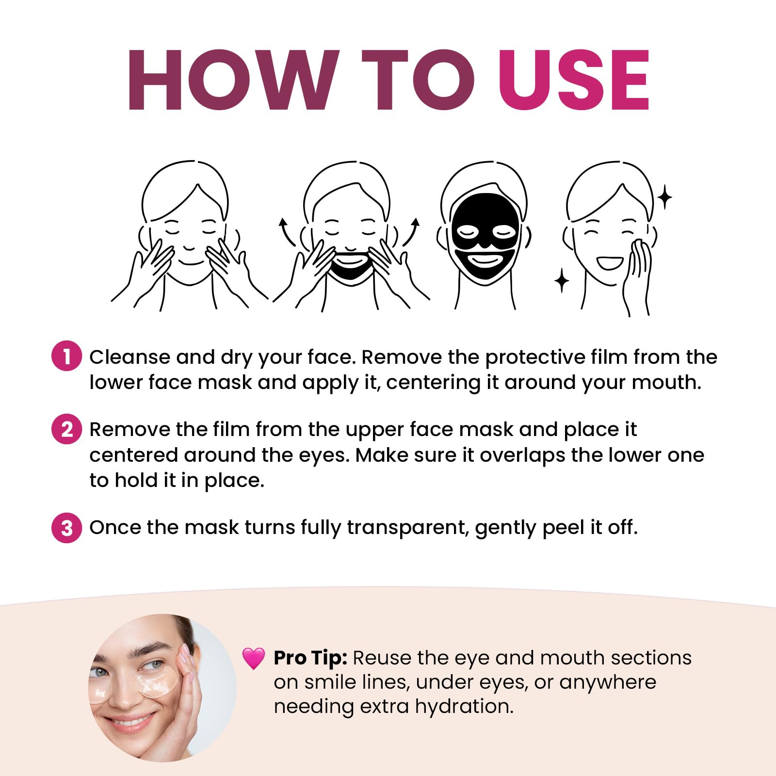 Overnight Collagen Face Mask, Hydrogel & Low Molecular Deep Collagen Mask, Glass Skin Face Mask, Collagen Mask Overnight + Firming & Elasticity, Hydrating Face Masks 34g*4ea, Face Masks Skincare Pack