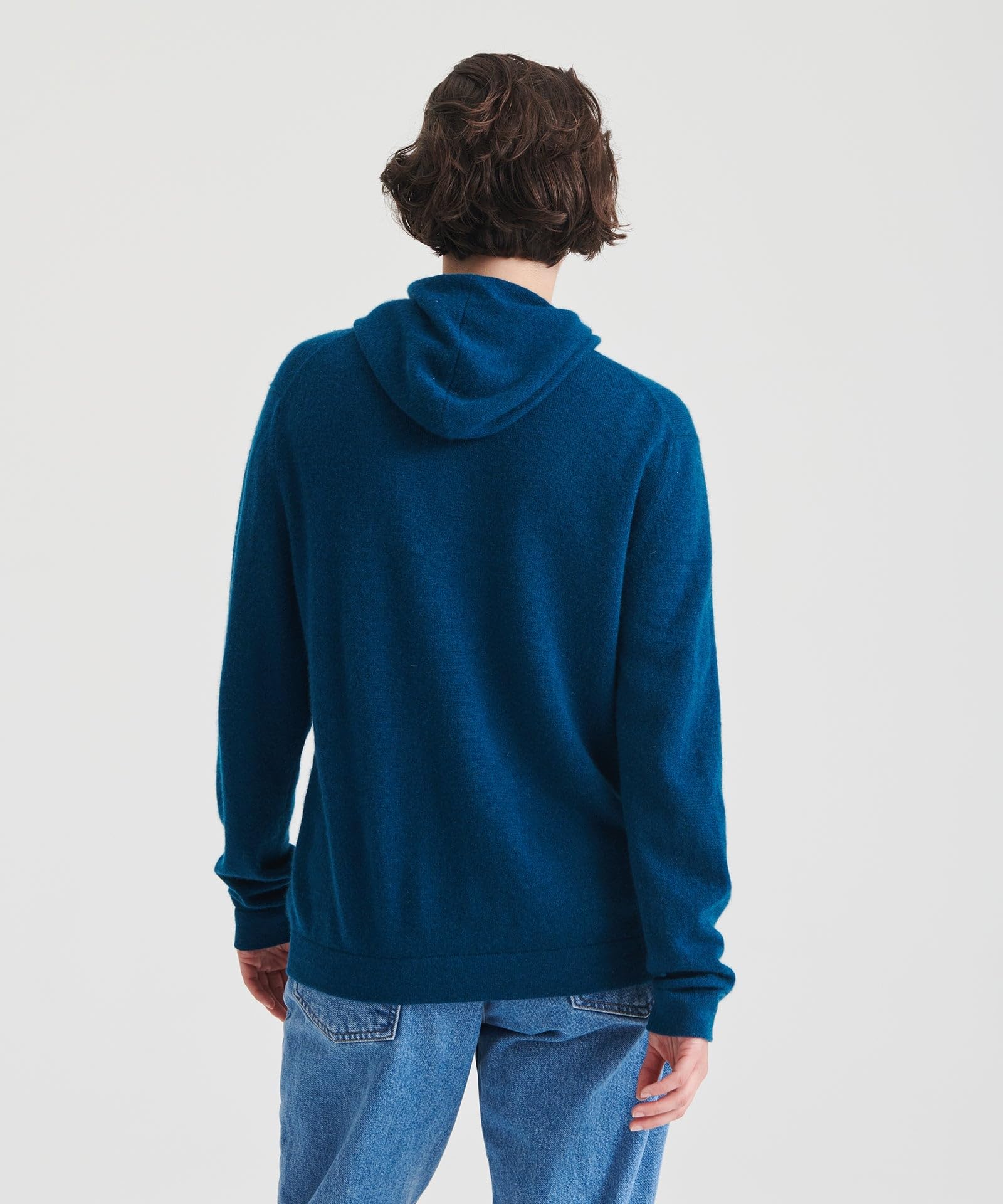NAADAM Womens The Off-Duty 100% Cashmere Hoodie Peacock Blue