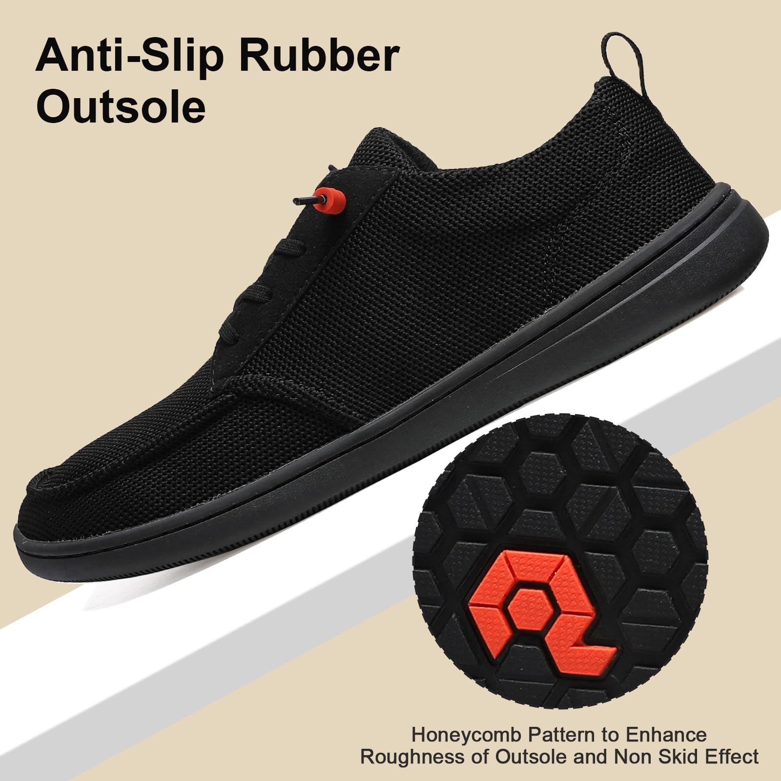 Men's Barefoot Wide Toe Box Shoes - Minimalist Barefoot Dress Shoes Sneakers Zero Drop Extra Wide Slip on Walking Shoes All Black Size 11 Wide