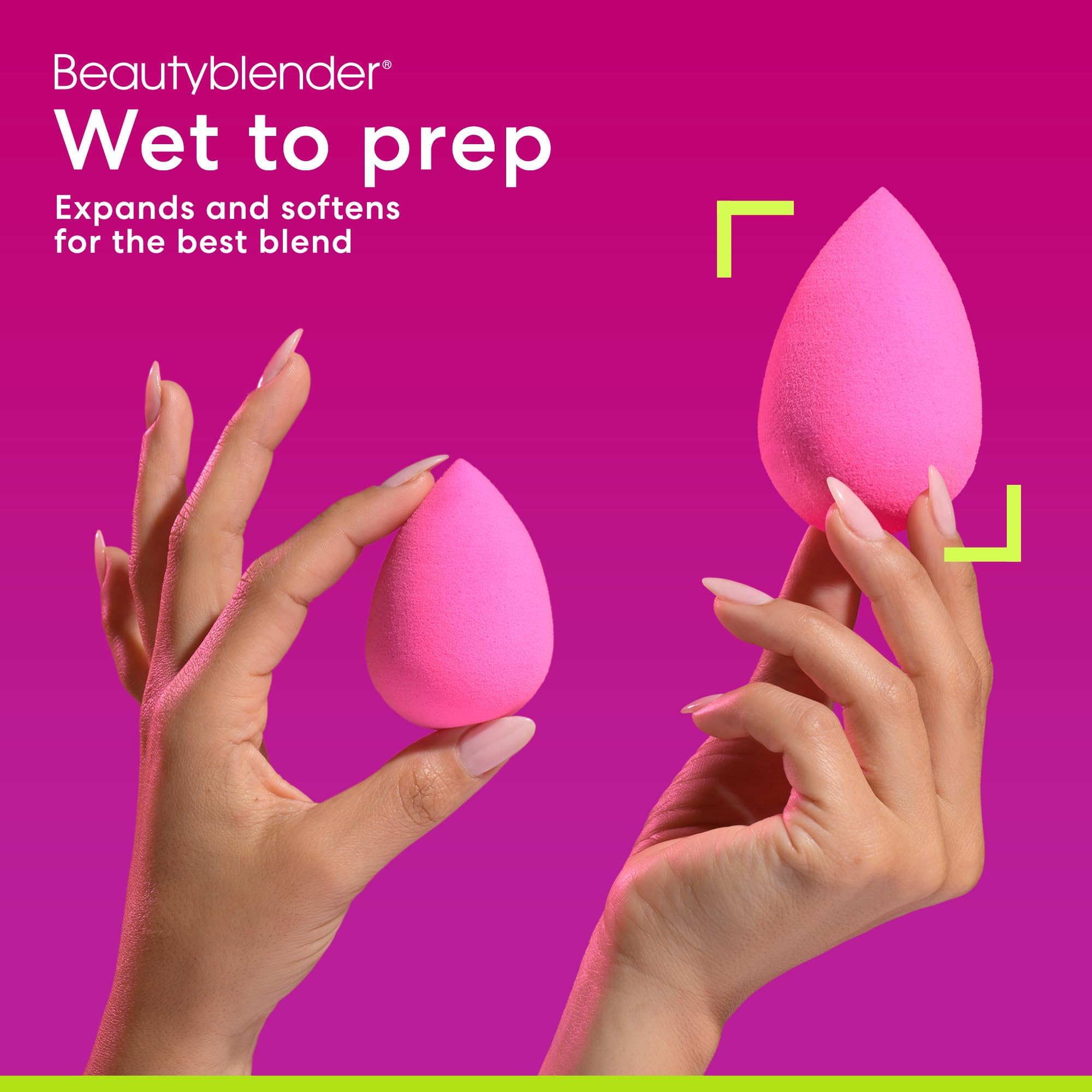Beautyblender® Original Pink Beauty Blender Makeup Sponge, Super-Soft Foam Easily Blends Foundations, Powders & Creams, Made in USA, Reusable, Washable, Streak Free Application