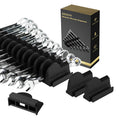 48 pcs MAGNETIC Modular Wrench Organizers for Tool Drawers - Wrench Rack with Metric&SAE Labels, Perfect Tool Storage Holder with Magnet. Gift for father, brother and boyfriend (Black with Magnets)