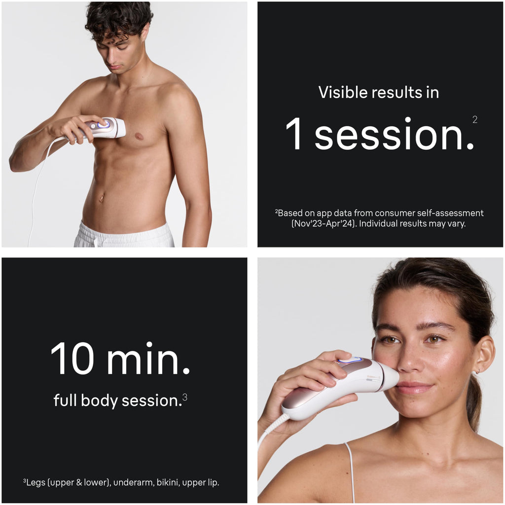 Braun Smart IPL, Skin i·Expert Pro 7: at Home Laser Hair Removal for Women and Men, Permanent Visible Hair Reduction, with Free App, Vanity Case, Venus Razor, 2 Smart Heads, Facial Trimmer, IPL7219