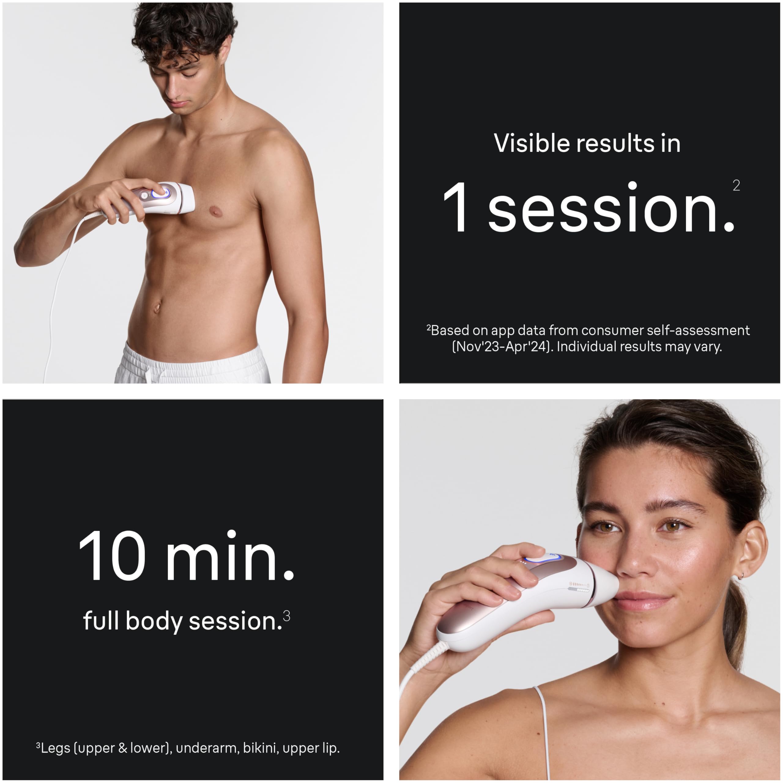 Braun Smart IPL, Vogue’s Best Hair Removal Device, Skin i·Expert Pro 7: at Home Laser Hair Removal, Permanent Visible Hair Reduction, Free App, Vanity Case, Venus Razor, 4 Smart Heads, IPL7387